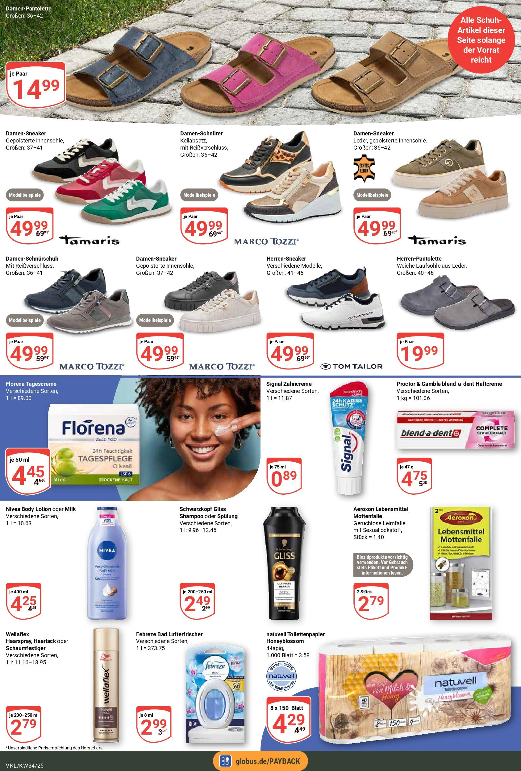 Globus prospekt Völklingen	 (ab 17.08.2025) » Angebote online | Seite: 23 | Produkte: Shampoo, Body Lotion, Tagescreme, Toilettenpapier