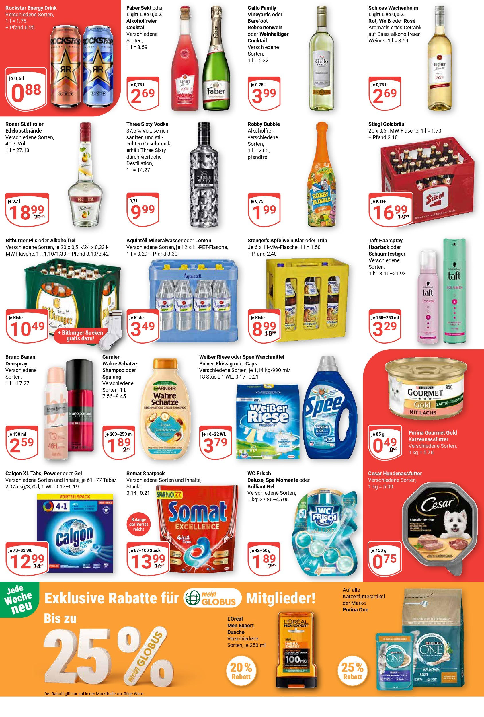 Globus prospekt Wiesbaden-Nordenstadt	 (ab 17.08.2025) » Angebote online | Seite: 4 | Produkte: Rockstar, Spülung, Spee, Purina gourmet gold