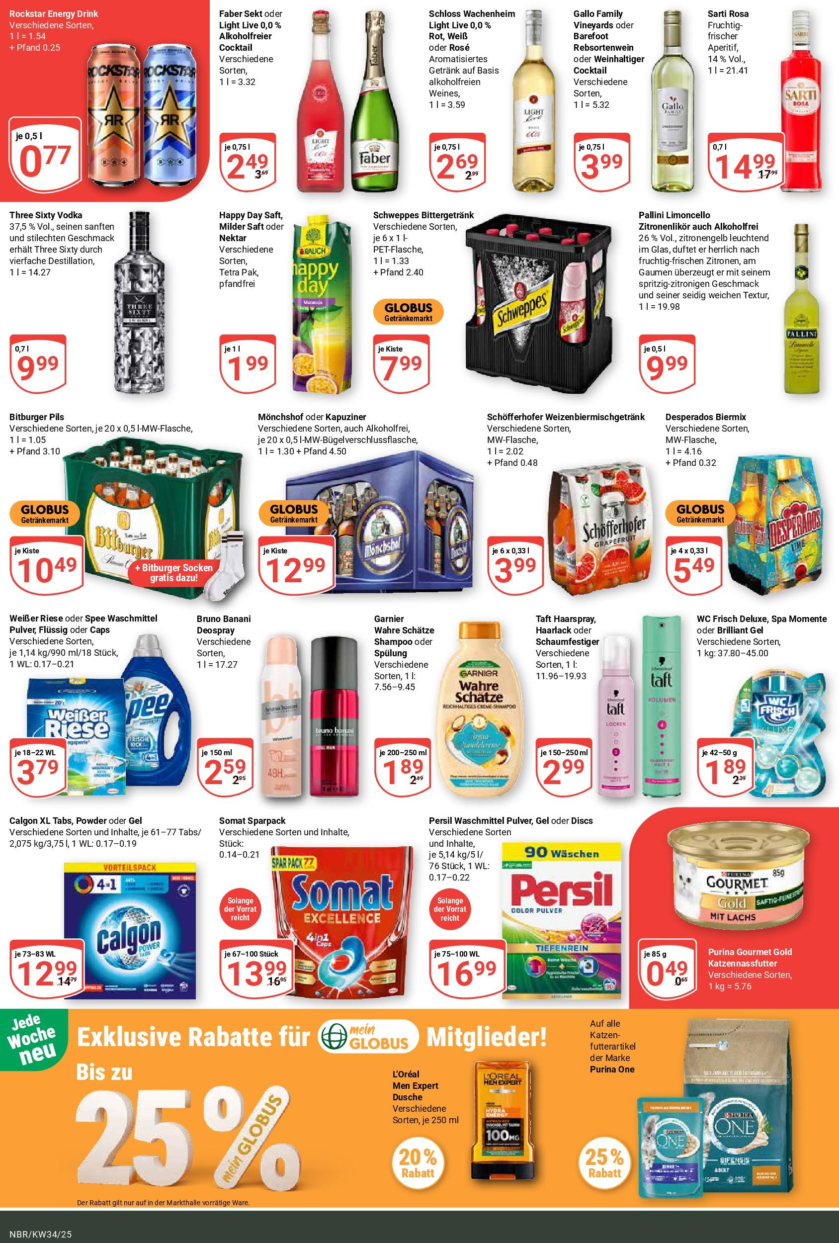 Globus prospekt Neubrandenburg	 (ab 17.08.2025) » Angebote online | Seite: 4 | Produkte: Rockstar, Dusche, Wc frisch, Saft