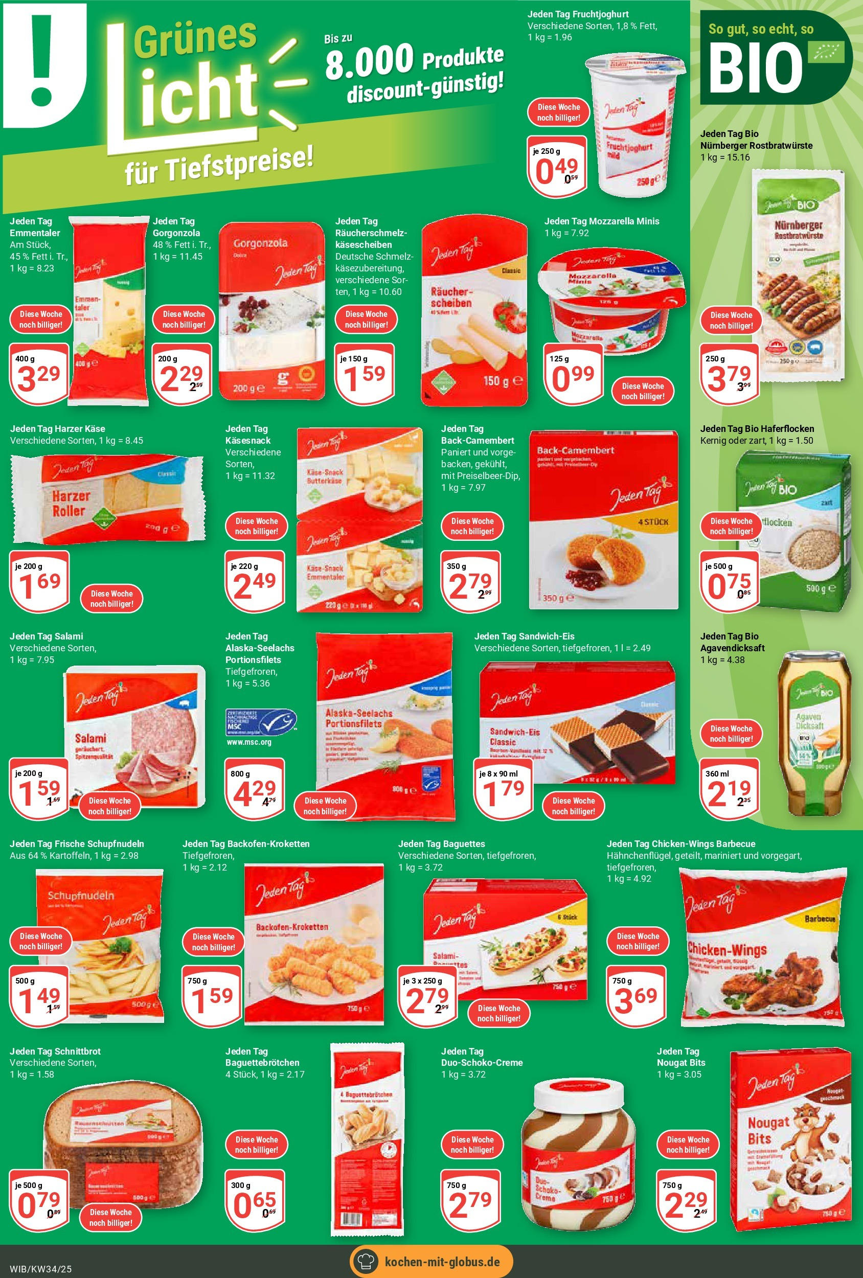 Globus prospekt Wiesbaden-Nordenstadt	 (ab 17.08.2025) » Angebote online | Seite: 5 | Produkte: Käse, Mozzarella, Fruchtjoghurt, Salami