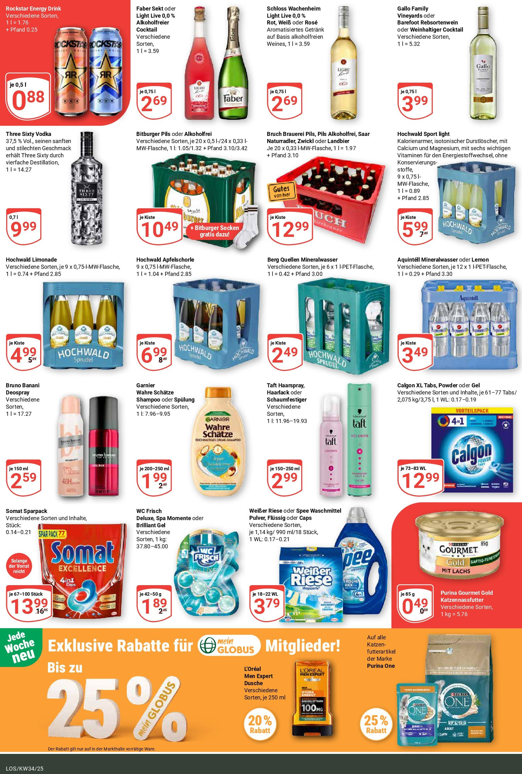 Globus prospekt Losheim Am See	 (ab 17.08.2025) » Angebote online | Seite: 5 | Produkte: Rockstar, Dusche, Shampoo, Lachs