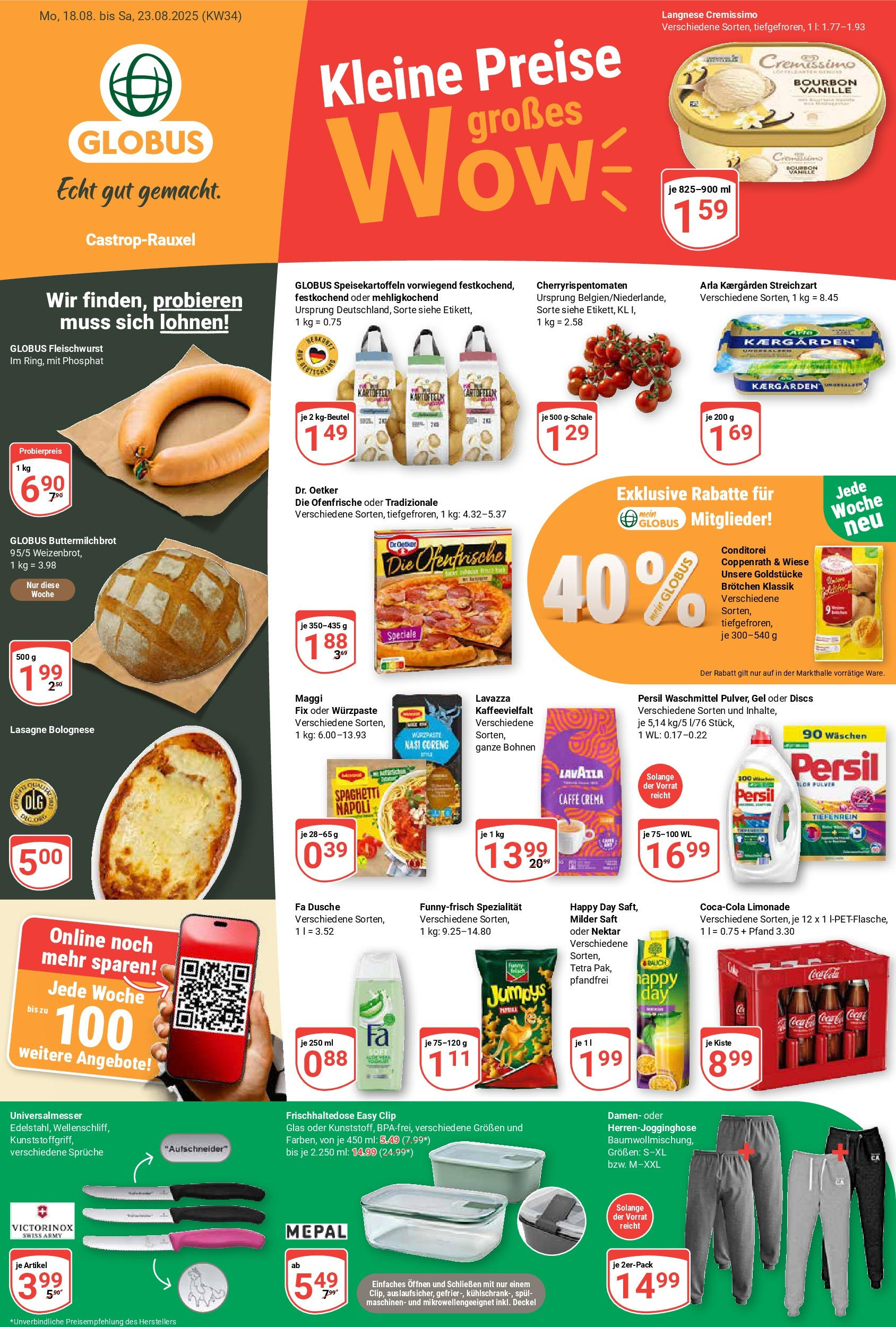 Globus prospekt Castrop-Rauxel	 (ab 17.08.2025) » Angebote online | Seite: 5 | Produkte: Langnese cremissimo, Cola, Dusche, Saft