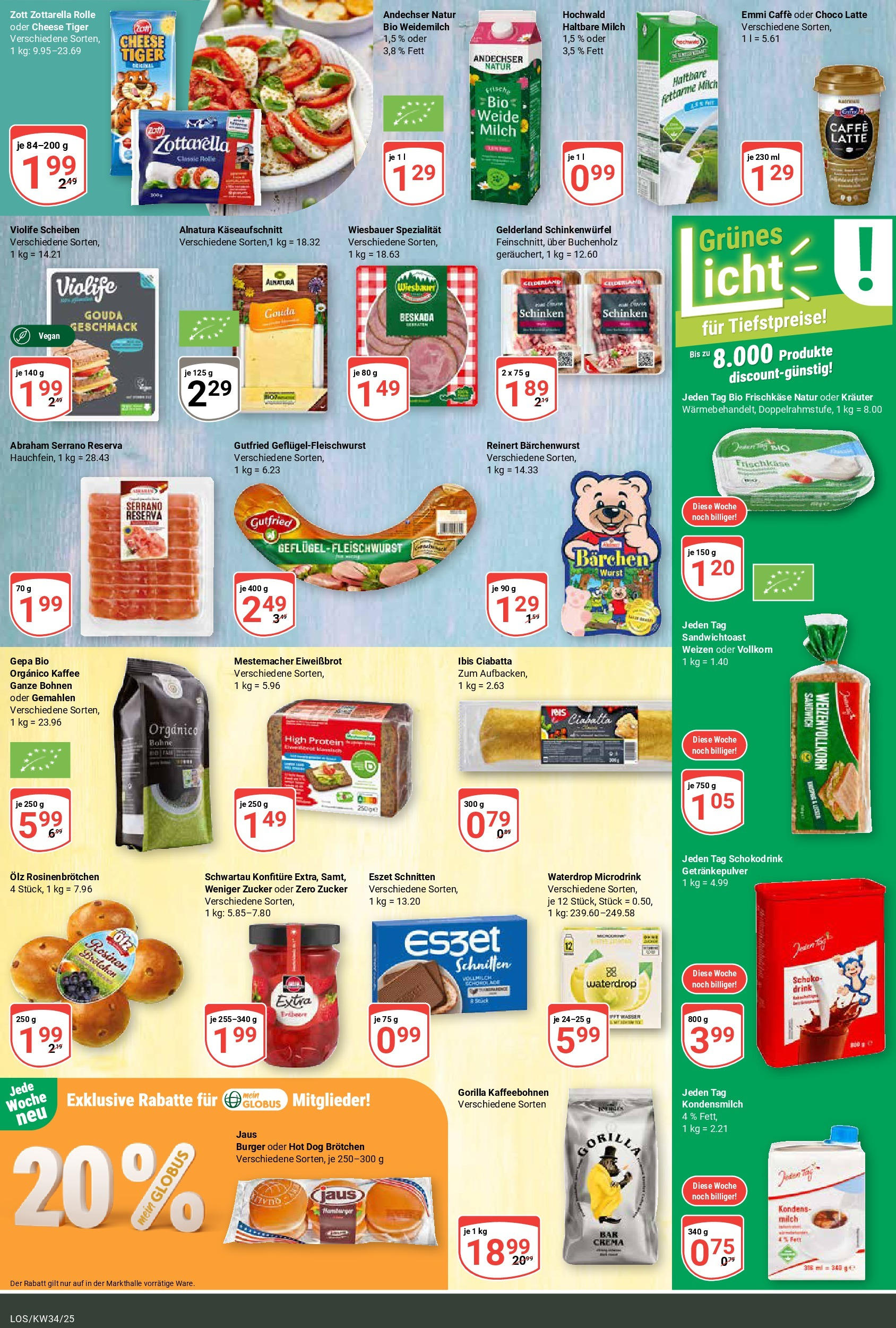 Globus prospekt Losheim Am See	 (ab 17.08.2025) » Angebote online | Seite: 13 | Produkte: Wasser, Zucker, Wurst, Frischkase