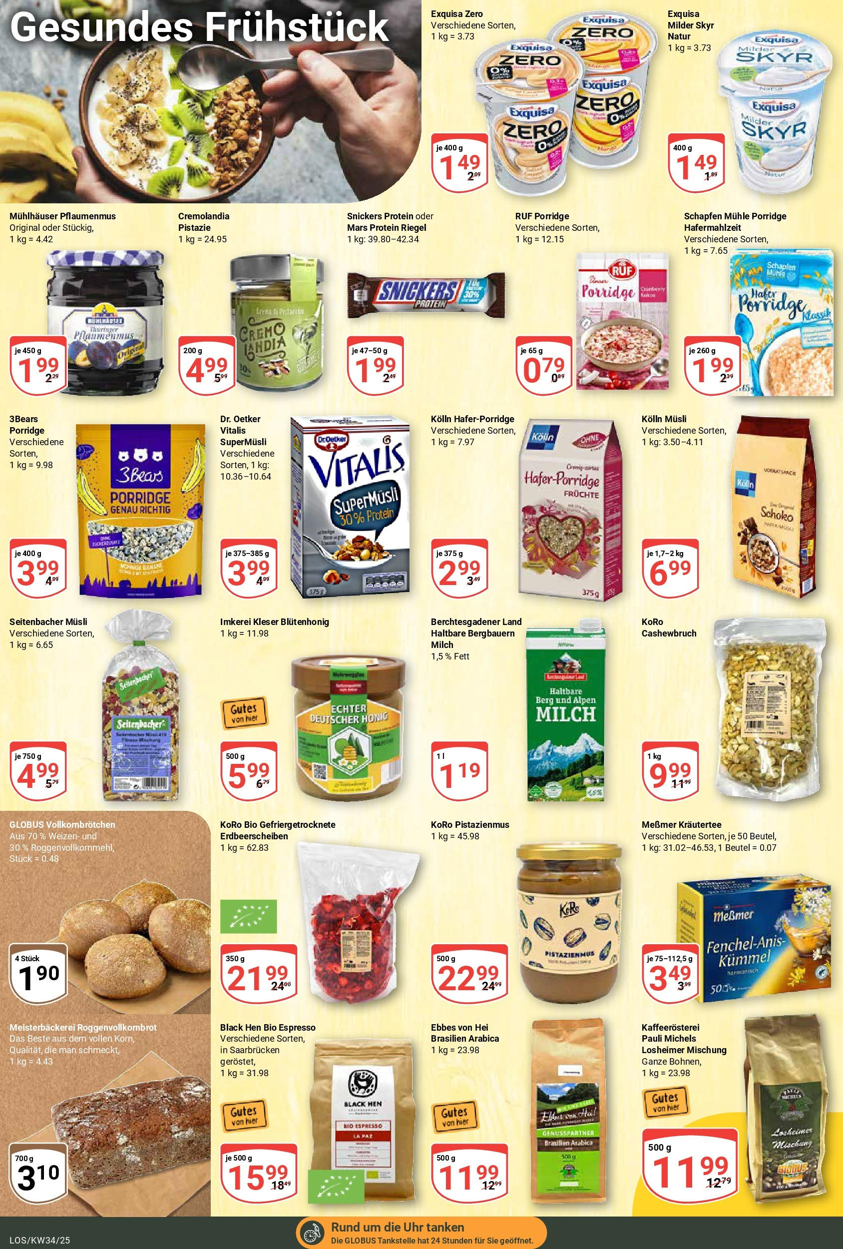 Globus prospekt Losheim Am See	 (ab 17.08.2025) » Angebote online | Seite: 14 | Produkte: Mühle, Milch, Snickers, Exquisa