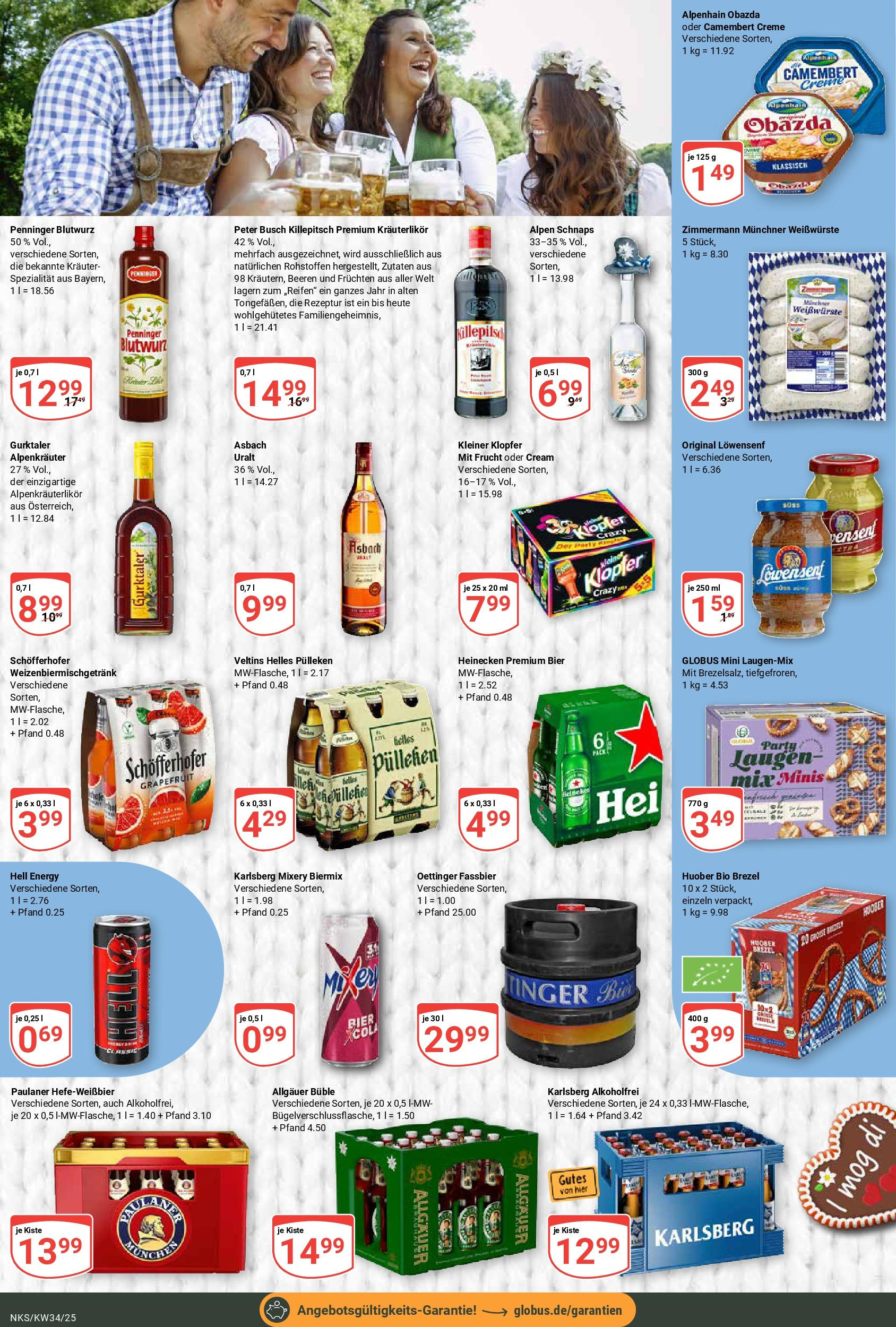 Globus prospekt Neunkirchen	 (ab 17.08.2025) » Angebote online | Seite: 19 | Produkte: Helles pulleken, Schnaps, Oettinger, Mixery
