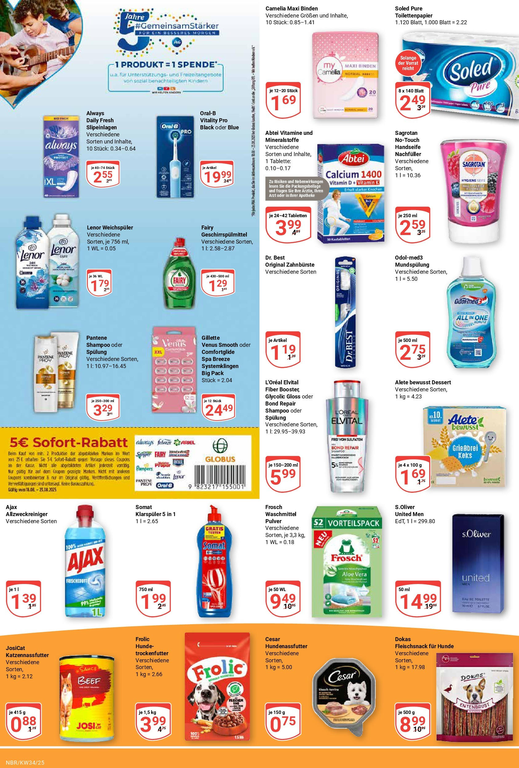 Globus prospekt Neubrandenburg	 (ab 17.08.2025) » Angebote online | Seite: 19 | Produkte: Lenor, Klarspüler, Geschirrspülmittel, Toilettenpapier