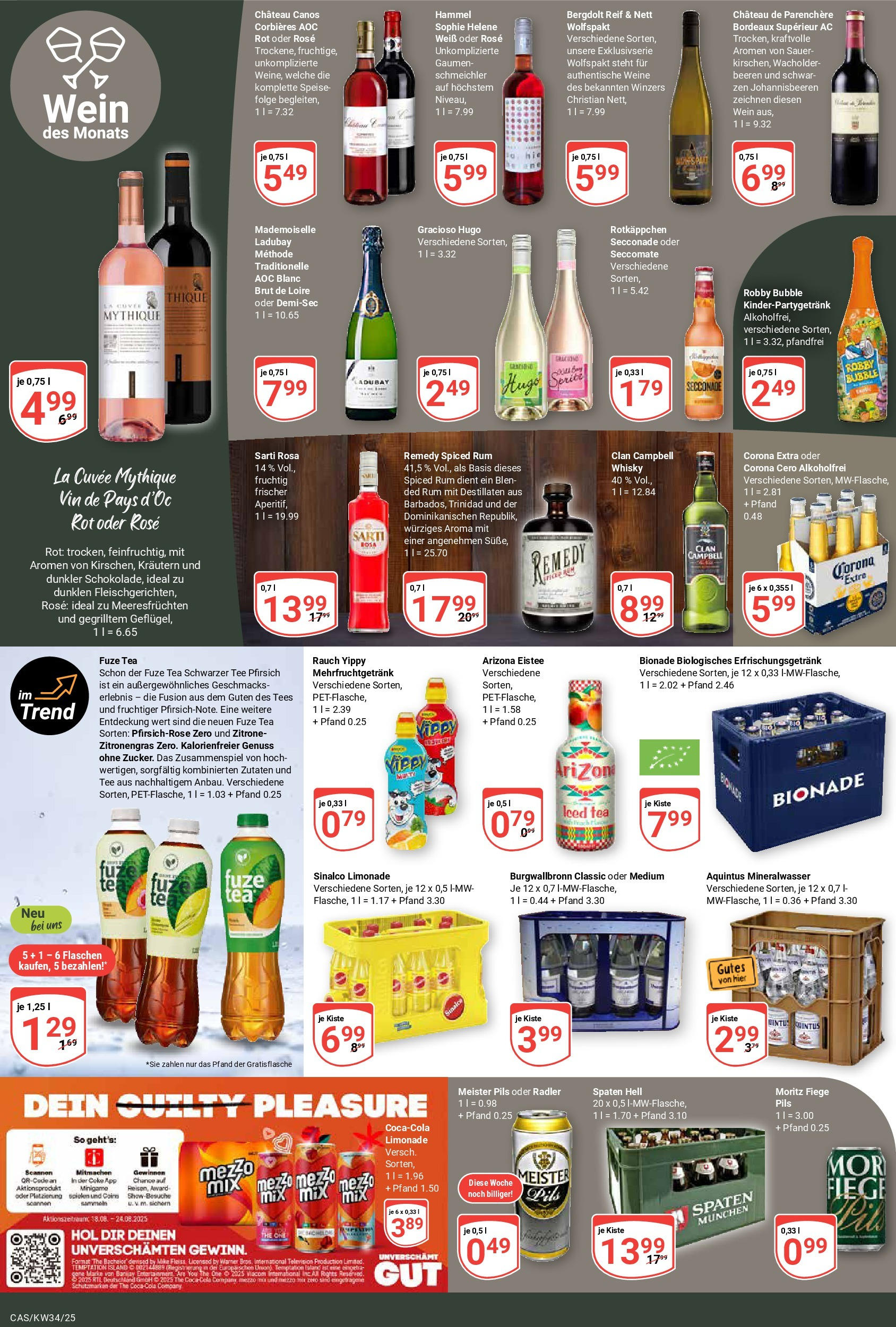 Globus prospekt Castrop-Rauxel	 (ab 17.08.2025) » Angebote online | Seite: 22 | Produkte: Sinalco, Rum, Mineralwasser, Tee