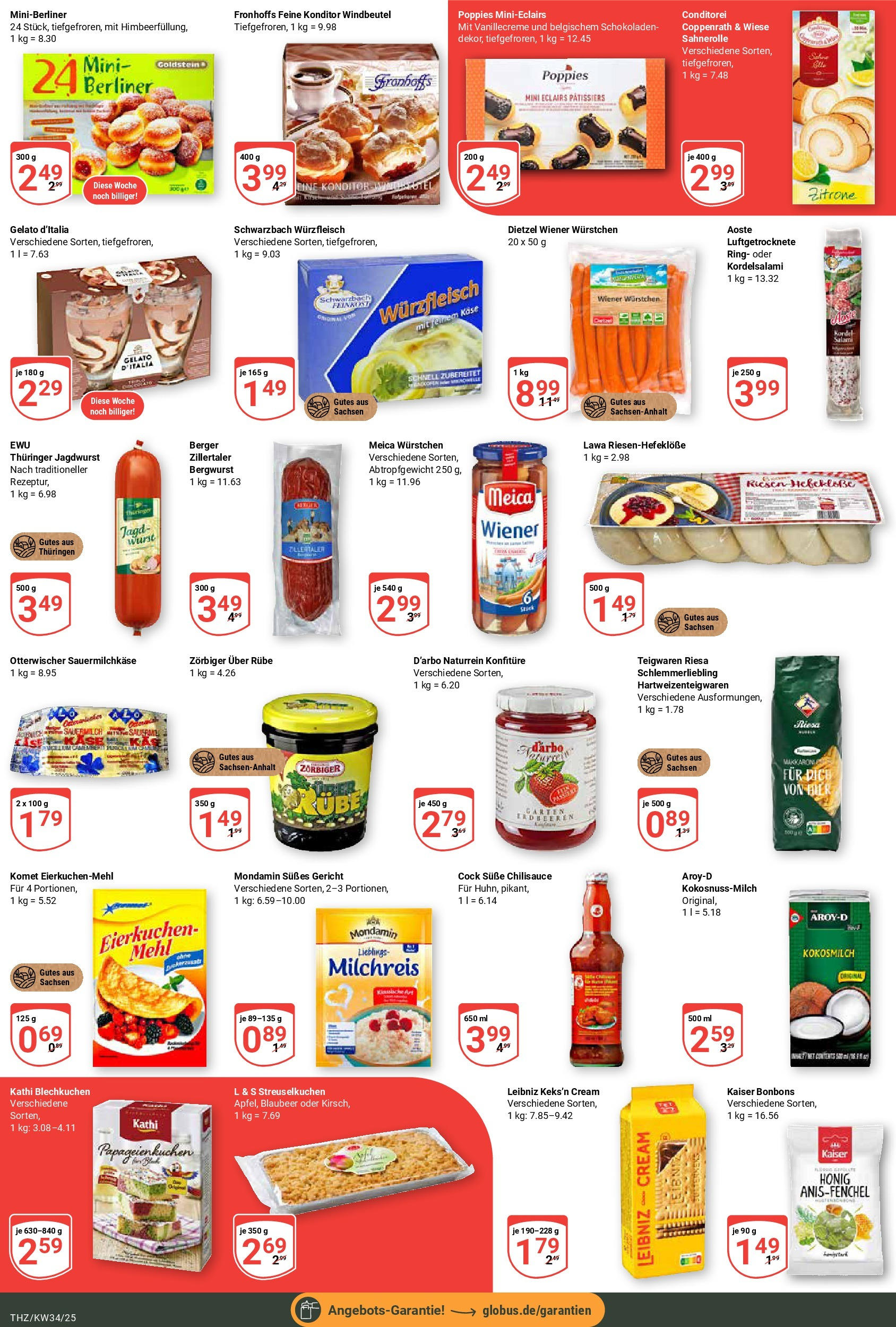 Globus prospekt Zeitz	 (ab 17.08.2025) » Angebote online | Seite: 4 | Produkte: Berliner, Wiener wurstchen, Mehl, Käse