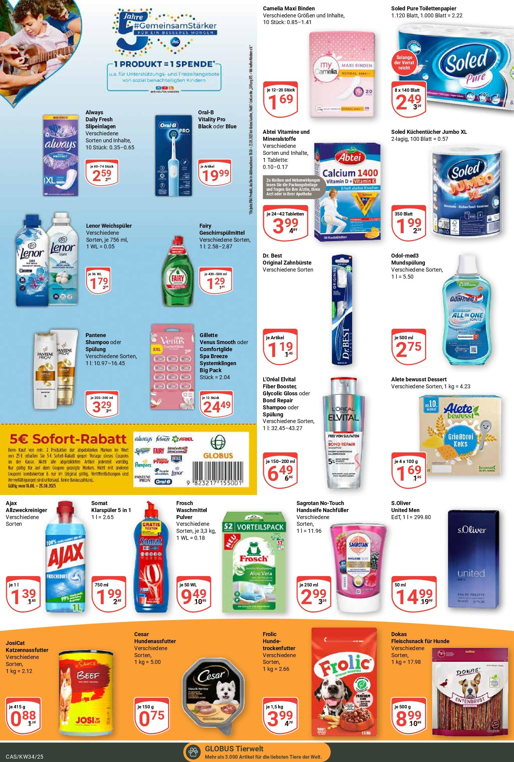 Globus prospekt Castrop-Rauxel	 (ab 17.08.2025) » Angebote online | Seite: 24 | Produkte: Pampers, Spülung, Waschmittel, Toilettenpapier