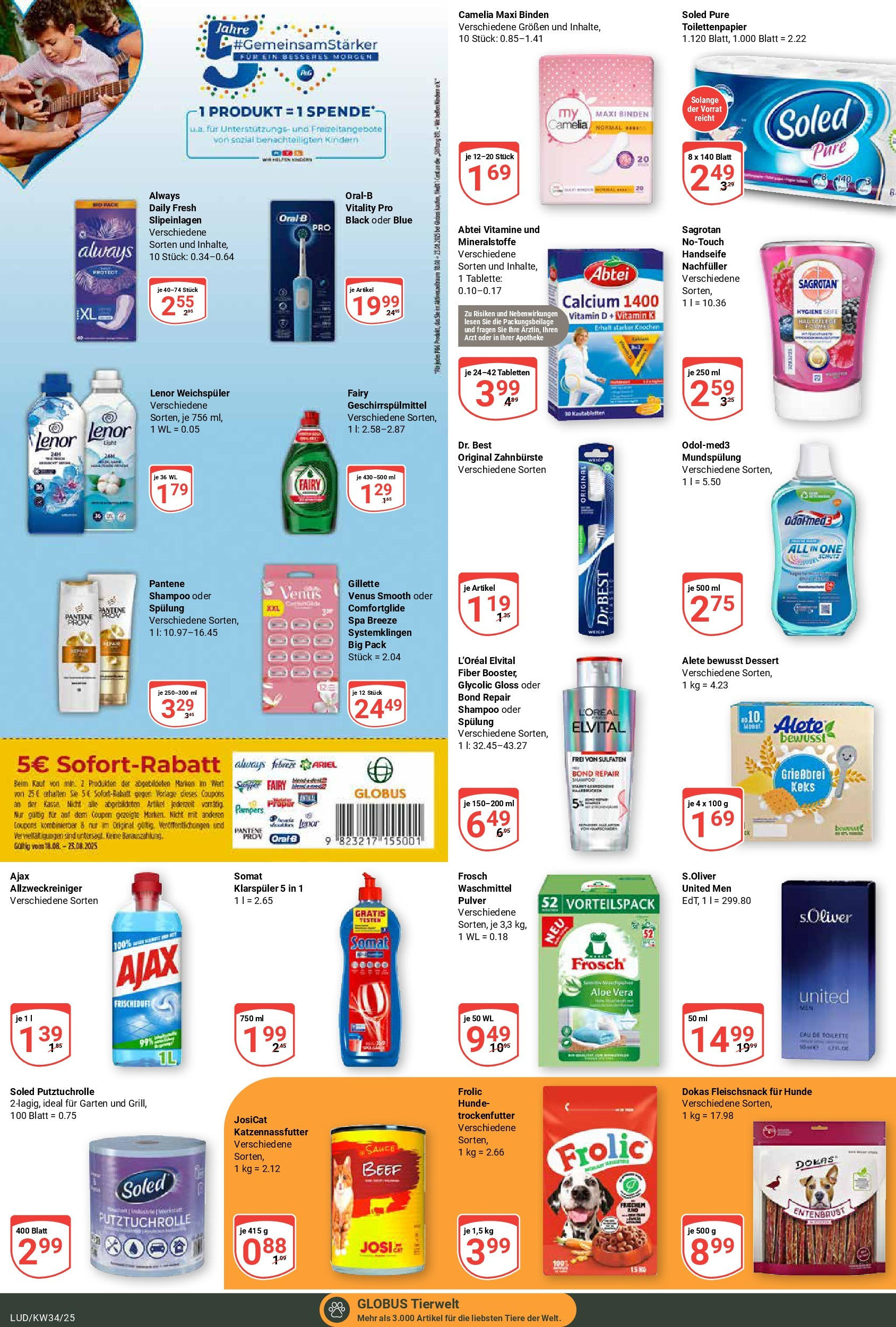 Globus prospekt Ludwigshafen-Oggersheim (ab 17.08.2025) » Angebote ab Montag | Seite: 21 | Produkte: Pampers, Waschmittel, Klarspüler, Toilettenpapier Globus prospekt Ludwigshafen-Oggersheim (ab 17.08.2025) » Angebote online | Seite: 21 | Produkte: Pampers, Waschmittel, Klarspüler, Toilettenpapier