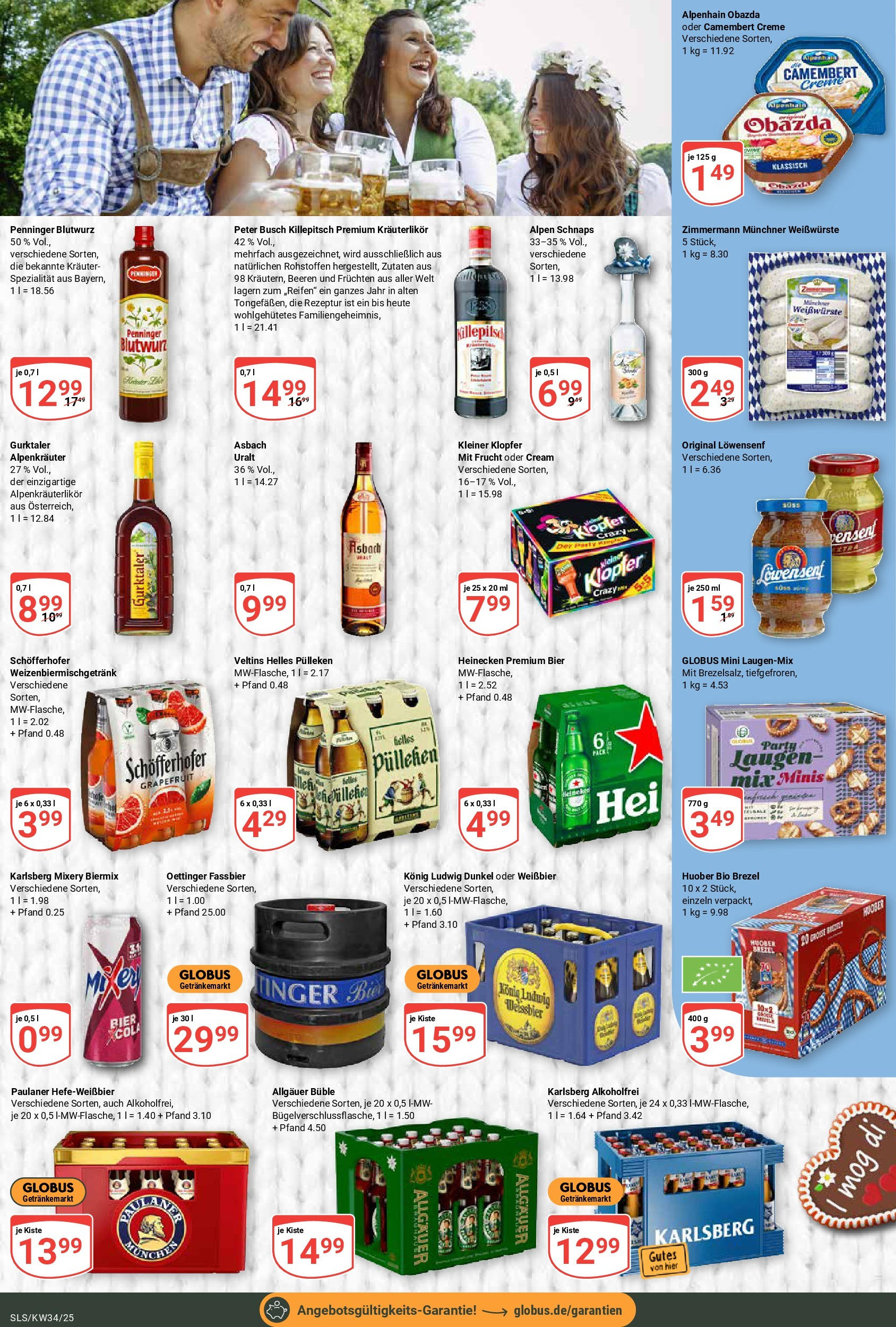 Globus prospekt Saarlouis	 (ab 17.08.2025) » Angebote online | Seite: 18 | Produkte: Helles pulleken, Weißbier, Schnaps, Veltins