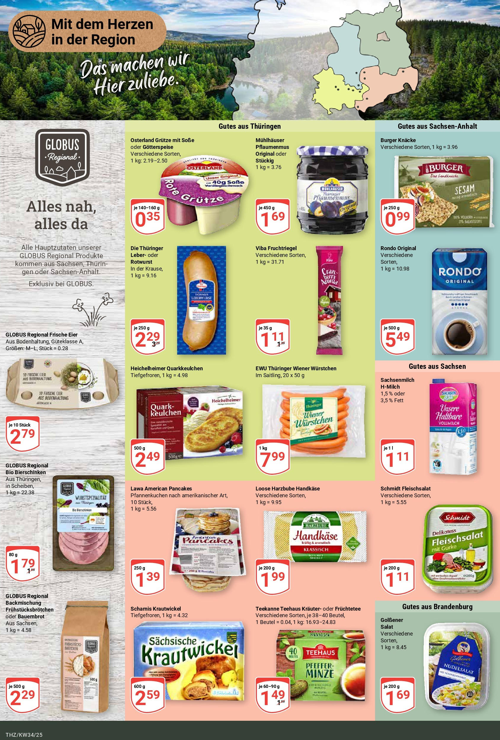 Globus prospekt Zeitz	 (ab 17.08.2025) » Angebote online | Seite: 17 | Produkte: Eier, Burger, Soße, Salat