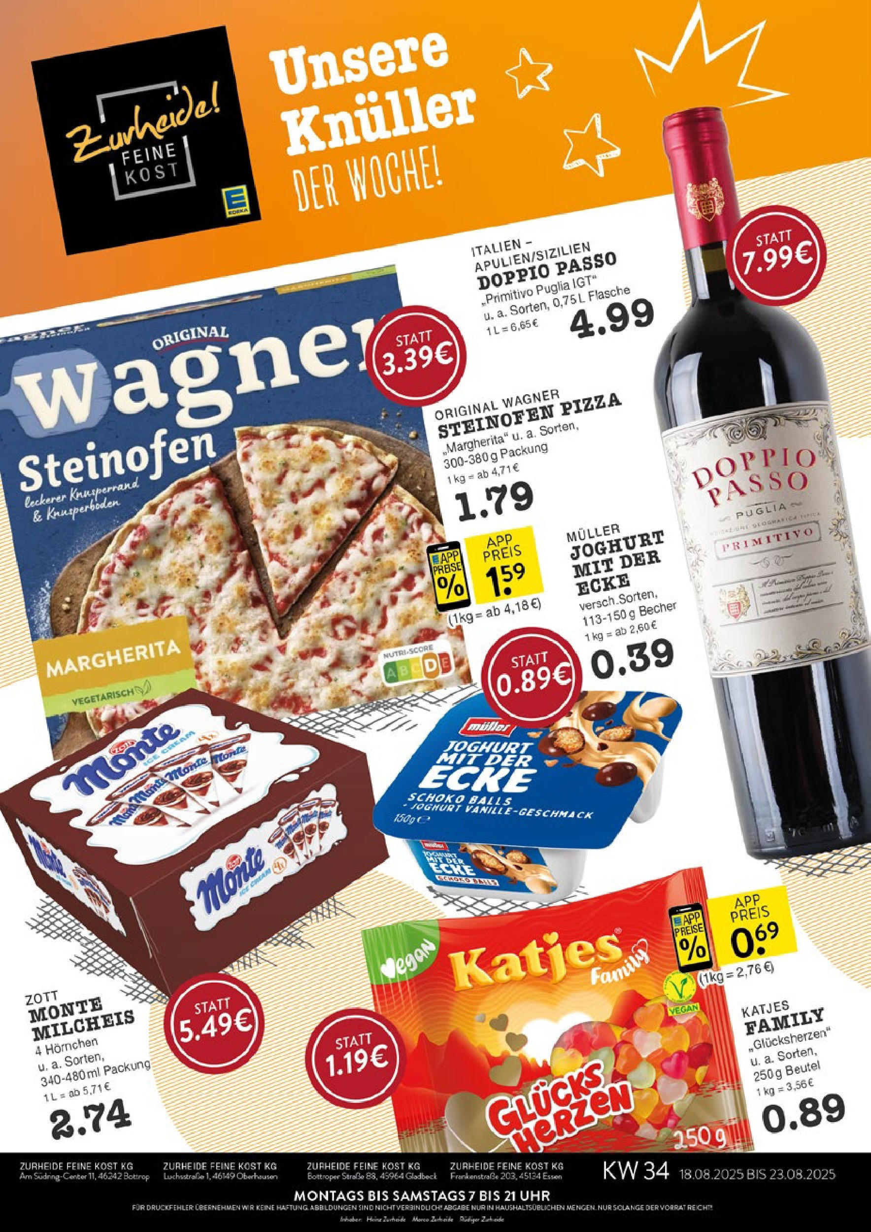 Edeka prospekt Bottrop	 (ab 17.08.2025) » Angebote Online | Seite: 1 | Produkte: Joghurt, Katjes, Doppio Passo, Pizza
