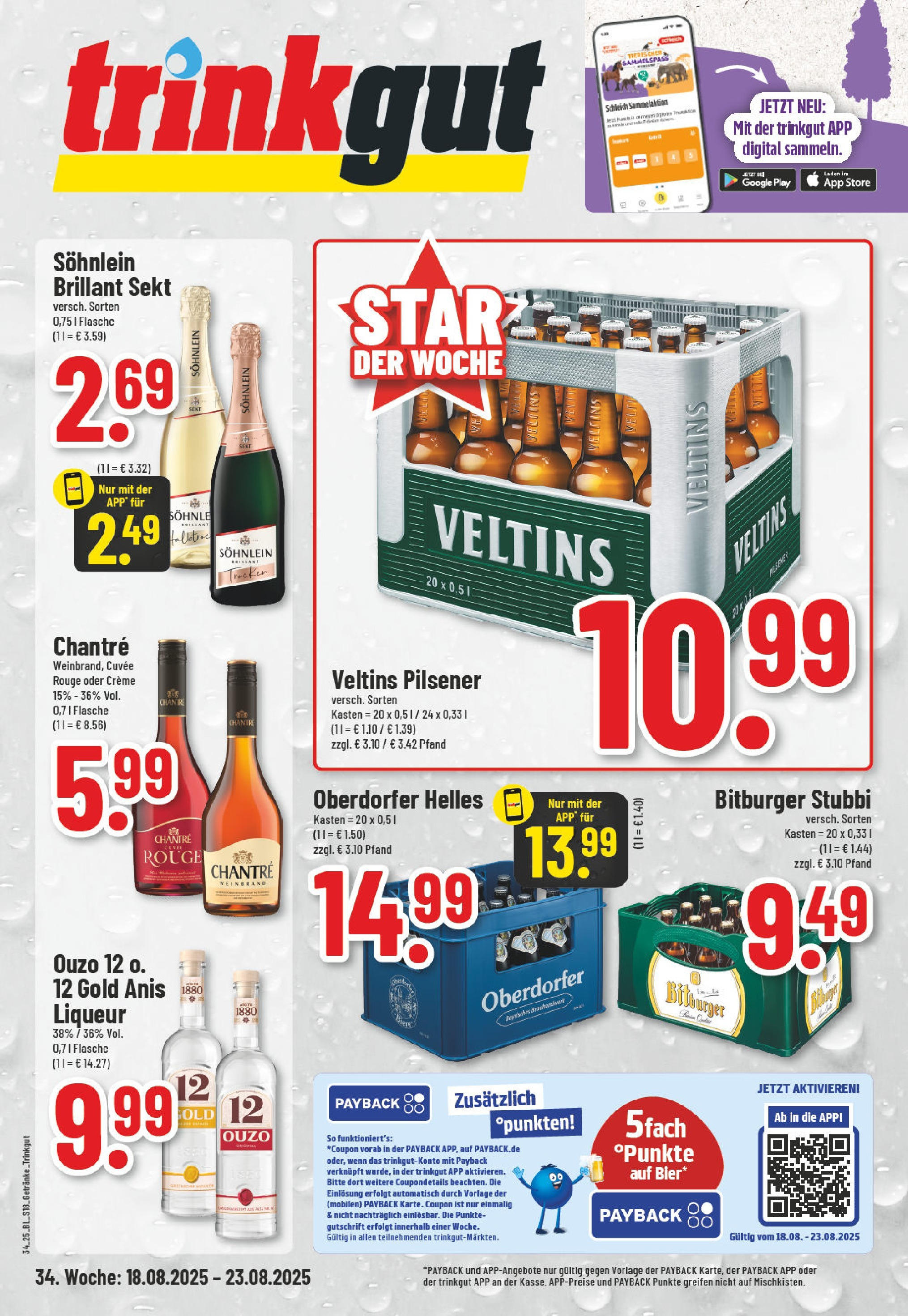 Edeka prospekt Telgte	 (ab 17.08.2025) » Angebote Online | Seite: 18 | Produkte: Bitburger, Ouzo 12, Creme, Veltins