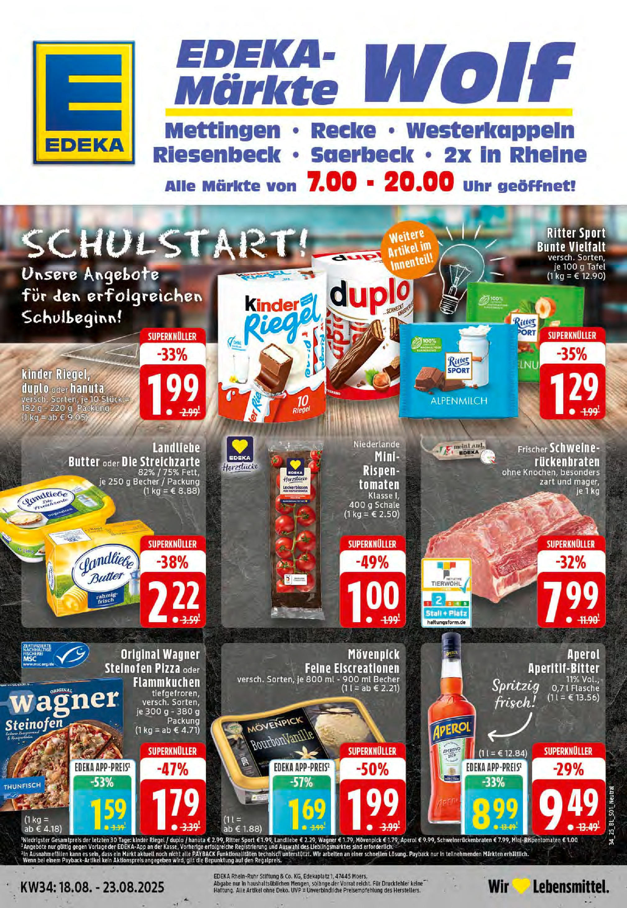 Edeka prospekt Rheine	 (ab 17.08.2025) » Angebote Online | Seite: 1 | Produkte: Thunfisch, Tomaten, Kinder riegel, Uhr
