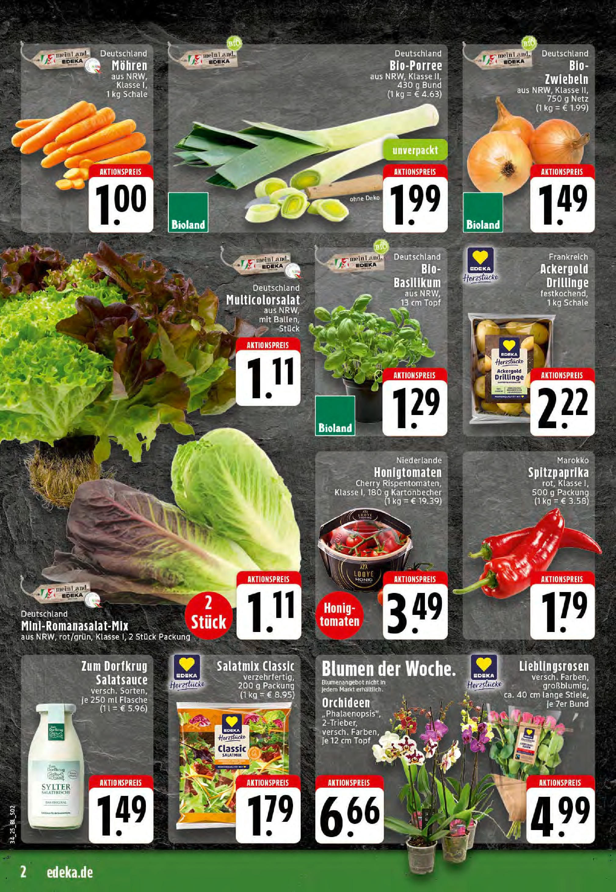 Edeka prospekt Rheine	 (ab 17.08.2025) » Angebote Online | Seite: 2 | Produkte: Blumen, Dressing, Mohren, Zwiebeln