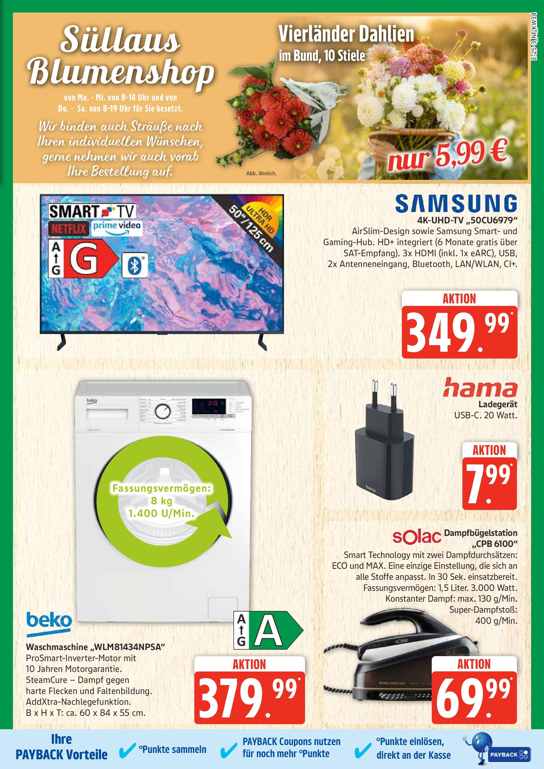 Marktkauf - Marktkauf: Wochenangebote (ab 17.08.2025) » Angebote ab Montag | Seite: 25 | Produkte: Waschmaschine, Samsung, Smart TV, Uhr Marktkauf - Marktkauf: Wochenangebote (ab 17.08.2025) » Angebote online | Seite: 25 | Produkte: Waschmaschine, Samsung, Smart TV, Uhr