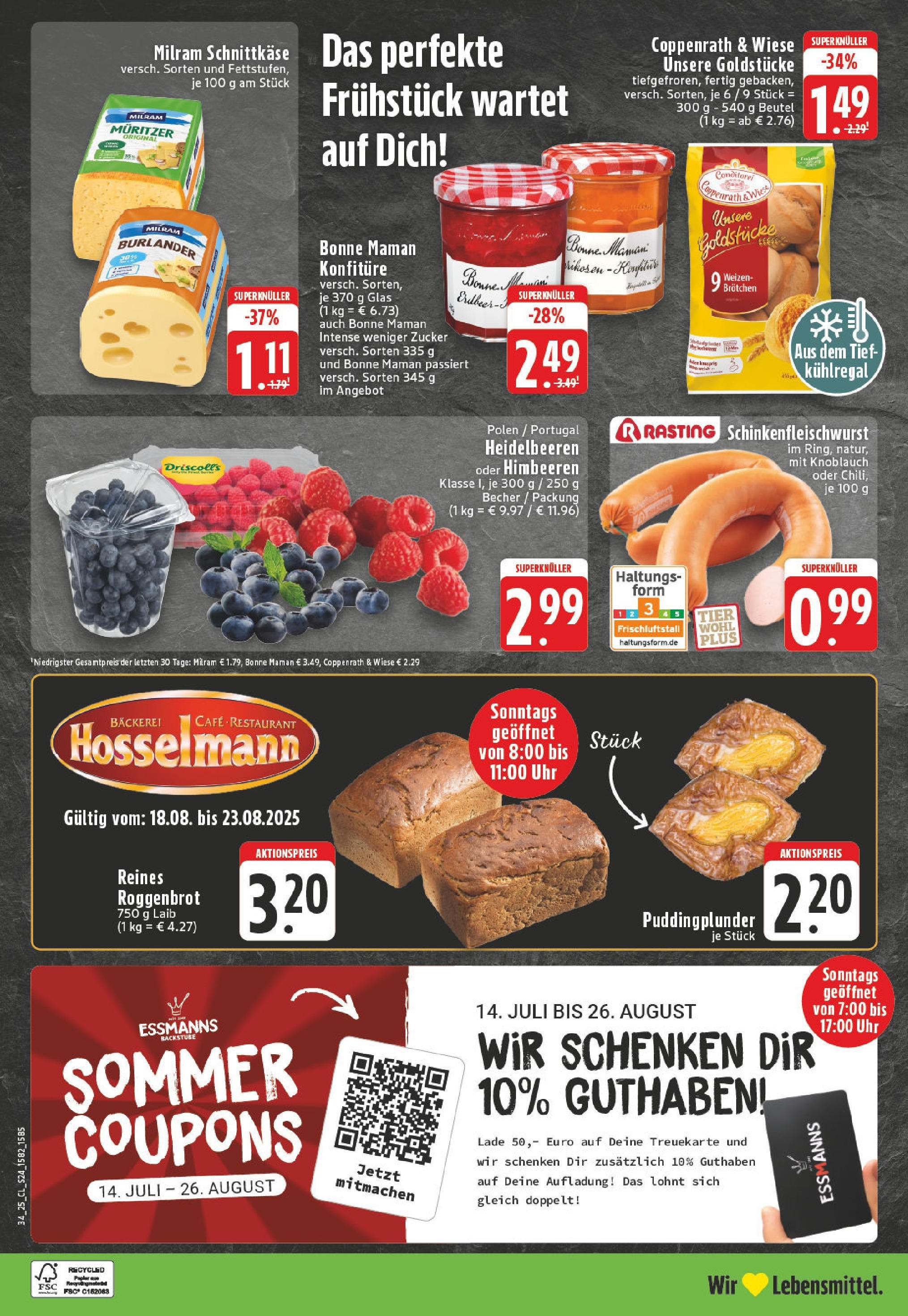 Edeka prospekt Oelde	 (ab 17.08.2025) » Angebote Online | Seite: 24 | Produkte: Heidelbeeren, Milram, Knoblauch, Uhr
