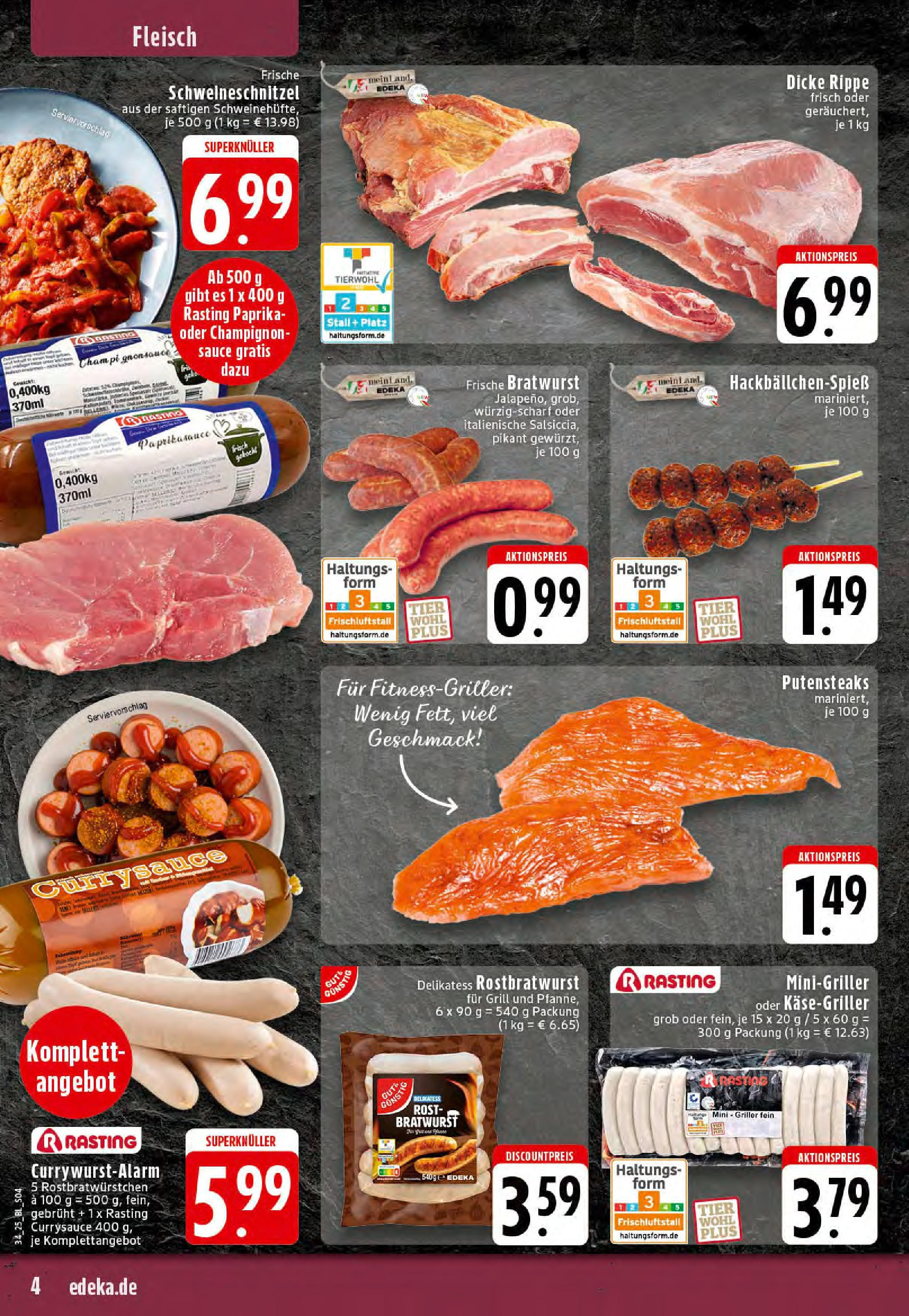 Edeka prospekt Rheine	 (ab 17.08.2025) » Angebote Online | Seite: 4 | Produkte: Gewicht, Grill, Paprika, Fleisch