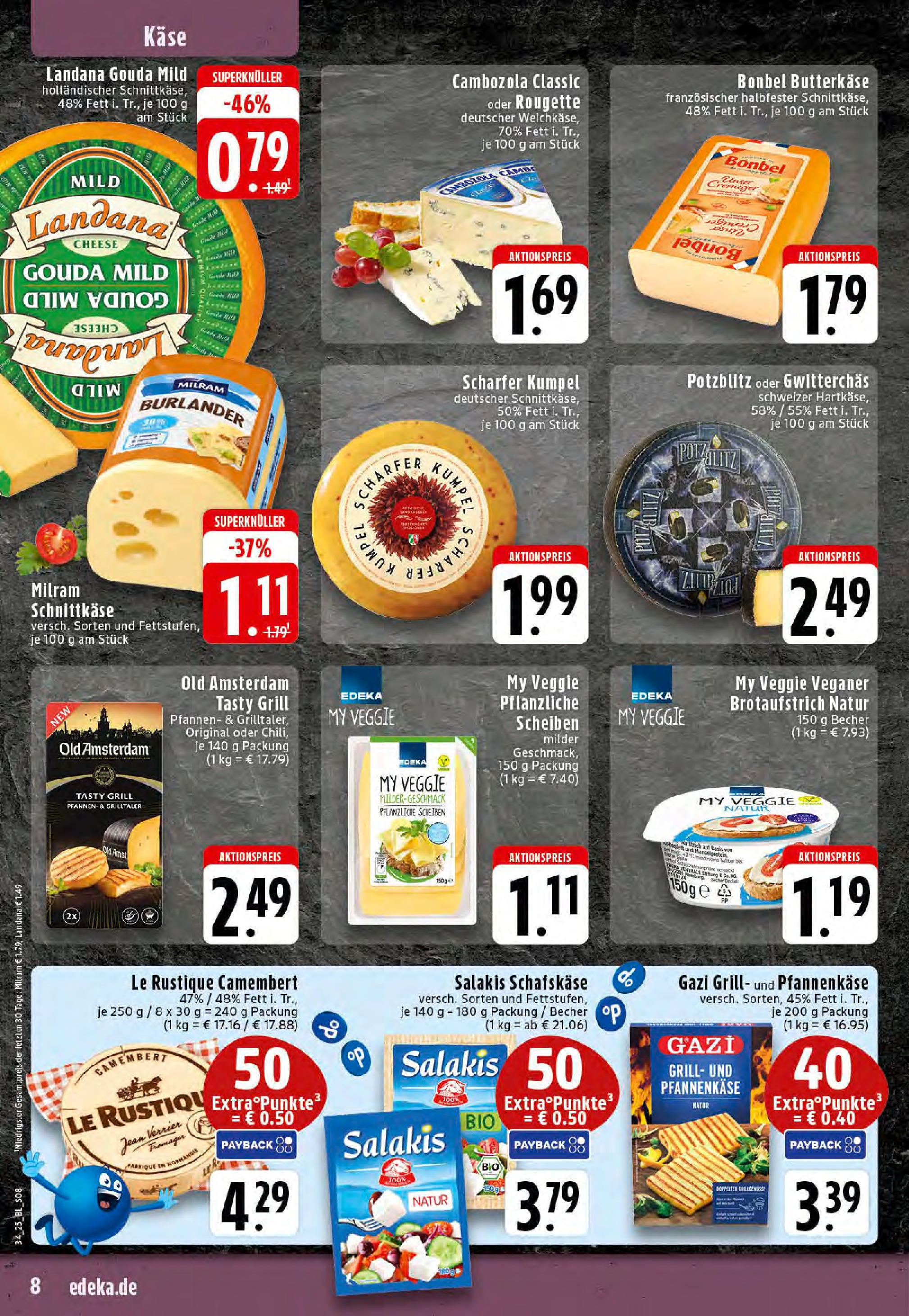 Edeka prospekt Rheine	 (ab 17.08.2025) » Angebote Online | Seite: 8 | Produkte: Grill, Gouda, Milram, Schafskase