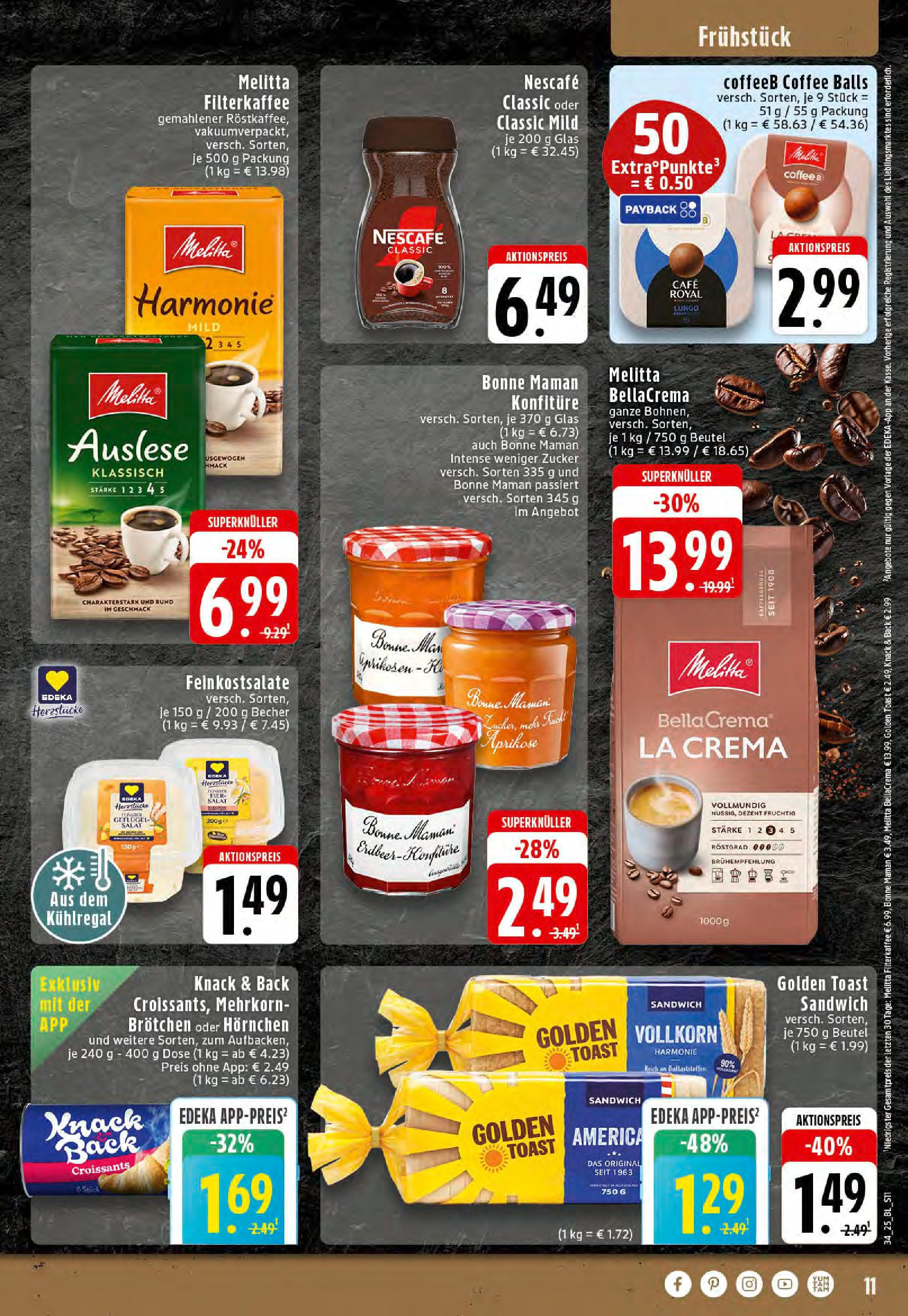 Edeka prospekt Rheine	 (ab 17.08.2025) » Angebote Online | Seite: 11 | Produkte: Melitta, Nescafe, Zucker, Bonne maman