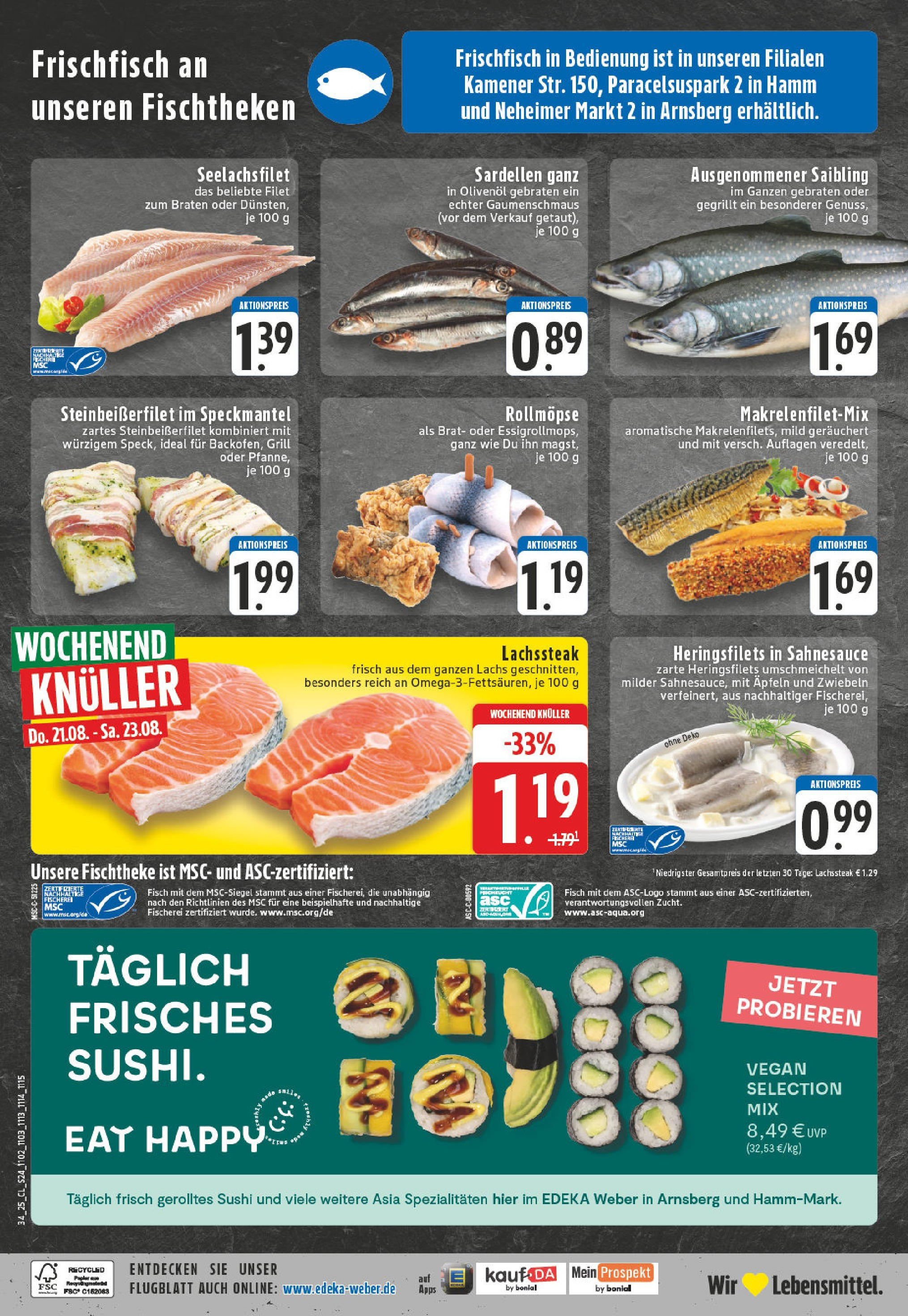 Edeka prospekt Hamm	 (ab 17.08.2025) » Angebote Online | Seite: 24 | Produkte: Olivenol, Fisch, Lachs, Steak