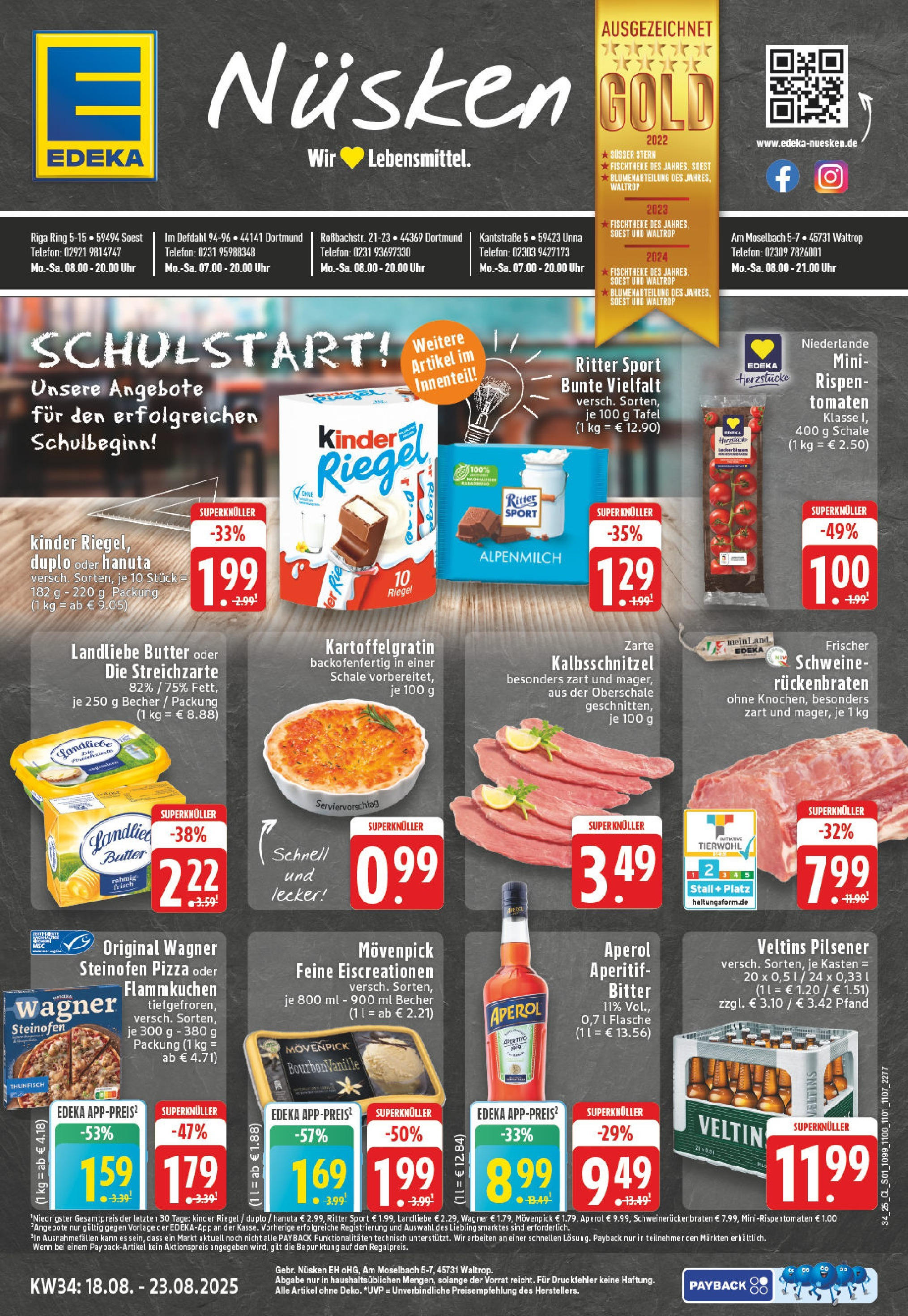 Edeka prospekt Soest	 (ab 17.08.2025) » Angebote Online | Seite: 1 | Produkte: Landliebe butter, Tomaten, Uhr, Veltins