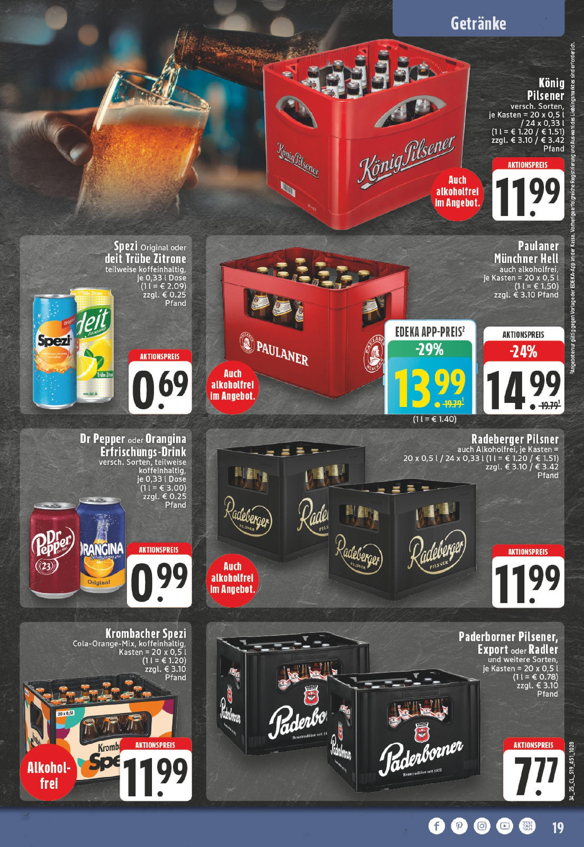 Edeka prospekt Montabaur	 (ab 17.08.2025) » Angebote Online | Seite: 19 | Produkte: Truhe, Konig pilsener, Radler, Krombacher