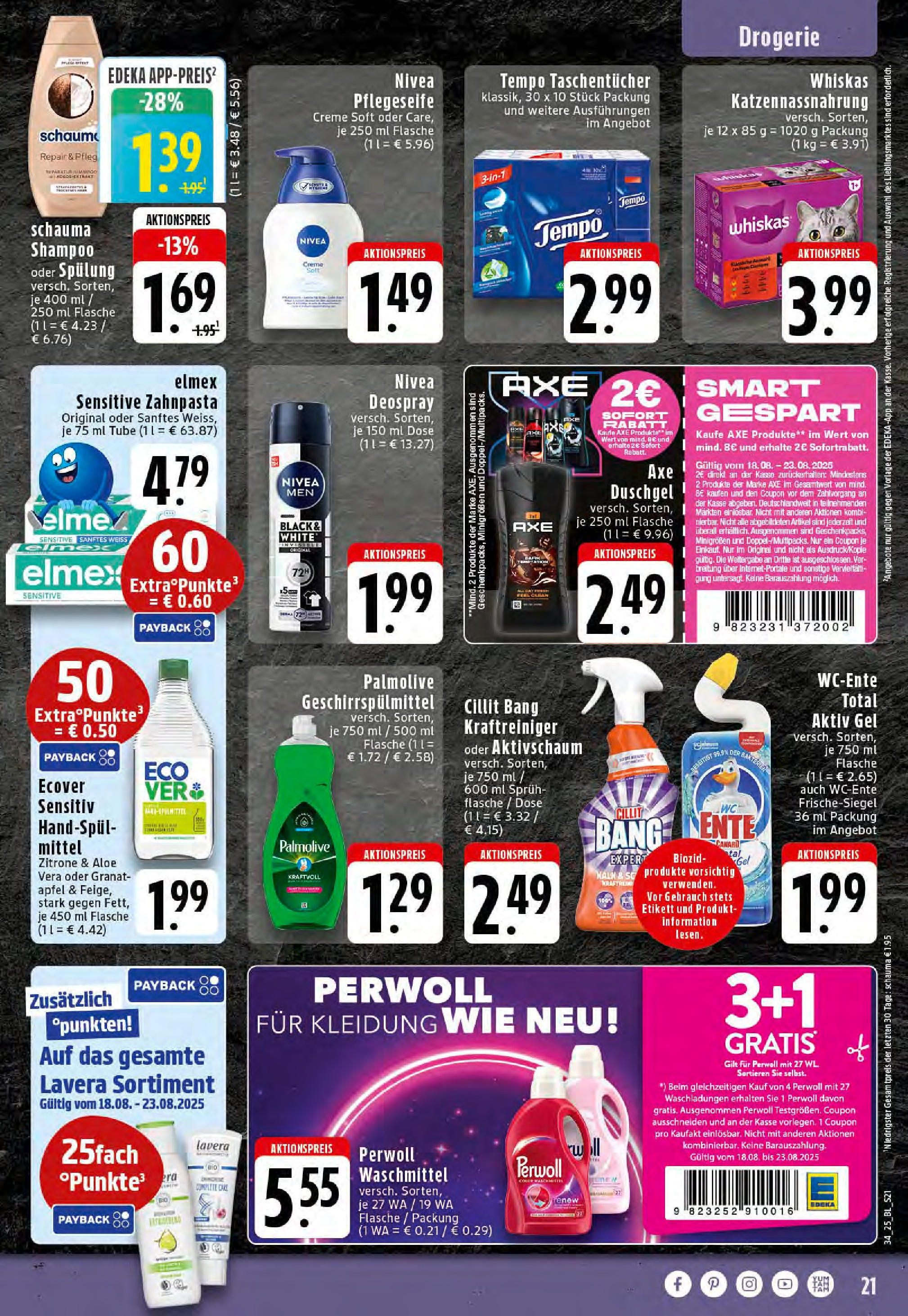 Edeka prospekt Rheine	 (ab 17.08.2025) » Angebote Online | Seite: 21 | Produkte: Perwoll, Deodorant, Zitrone, Ente