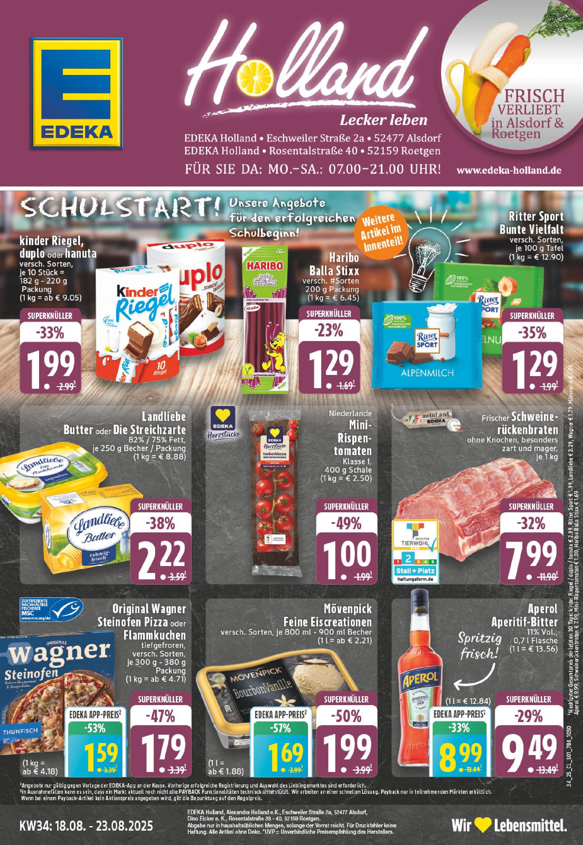 Edeka prospekt Alsdorf (ab 17.08.2025) » Angebote Online | Seite: 1 | Produkte: Haribo, Thunfisch, Ritter sport, Landliebe butter Edeka prospekt Alsdorf (ab 17.08.2025) » Angebote Online | Seite: 1 | Produkte: Haribo, Thunfisch, Ritter sport, Landliebe butter