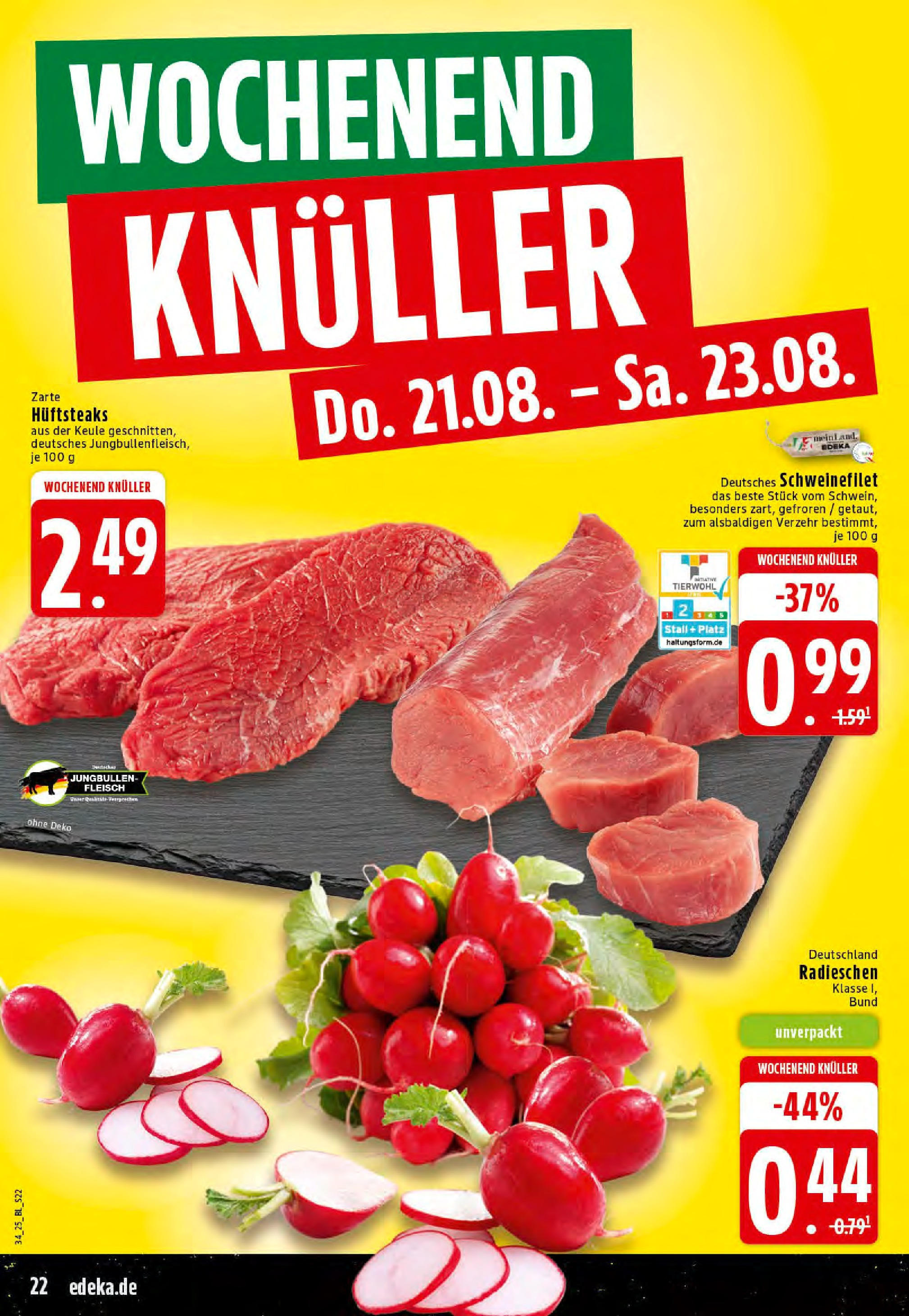 Edeka prospekt Rheine	 (ab 17.08.2025) » Angebote Online | Seite: 22 | Produkte: Schweinefilet, Steak, Fleisch