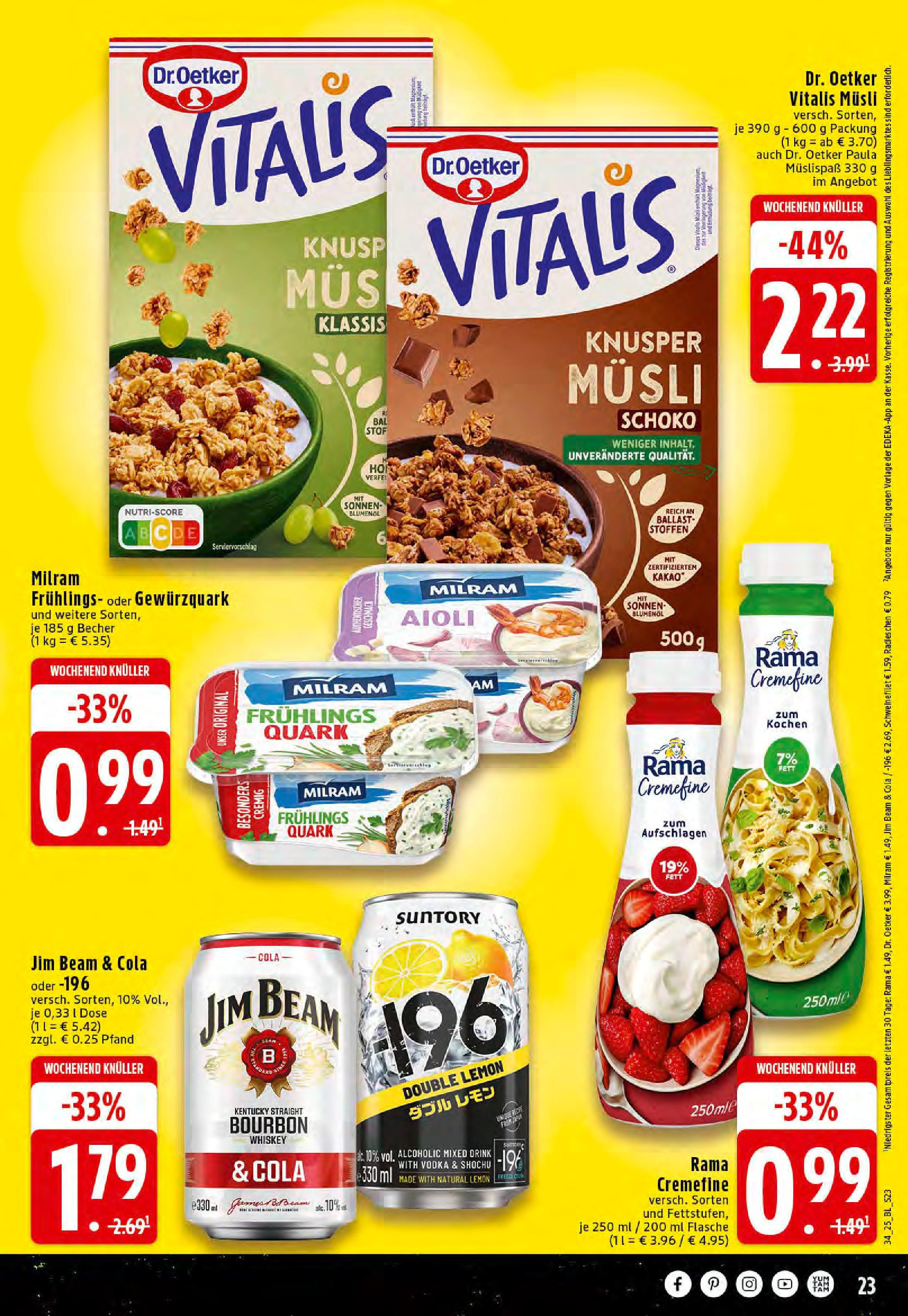 Edeka prospekt Rheine	 (ab 17.08.2025) » Angebote Online | Seite: 23 | Produkte: Cola, Rama cremefine, Schweinefilet, Vodka