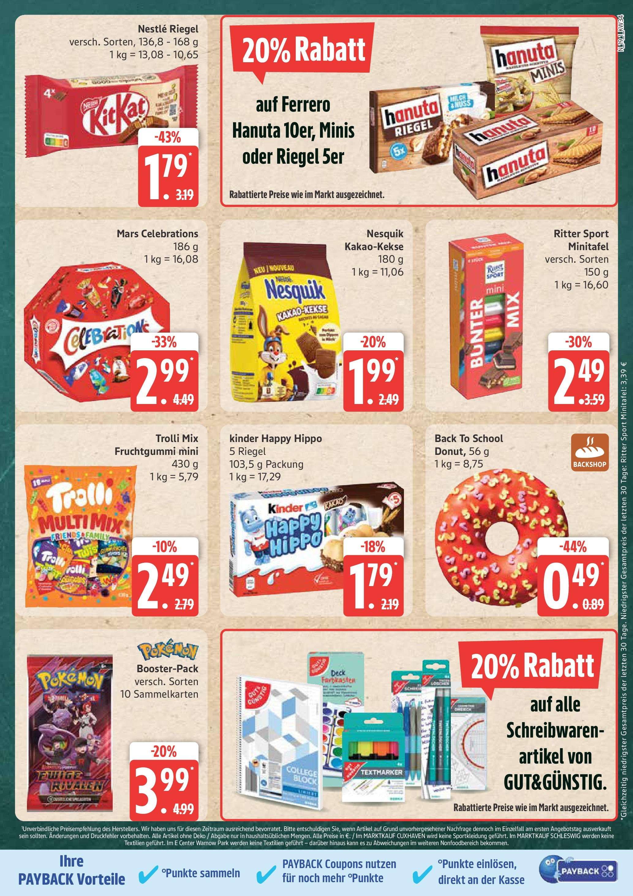 Marktkauf - Marktkauf: Wochenangebote (ab 17.08.2025) » Angebote ab Montag | Seite: 19 | Produkte: Nesquik, Ritter sport, Celebrations, Mars Marktkauf - Marktkauf: Wochenangebote (ab 17.08.2025) » Angebote online | Seite: 19 | Produkte: Nesquik, Ritter sport, Celebrations, Mars