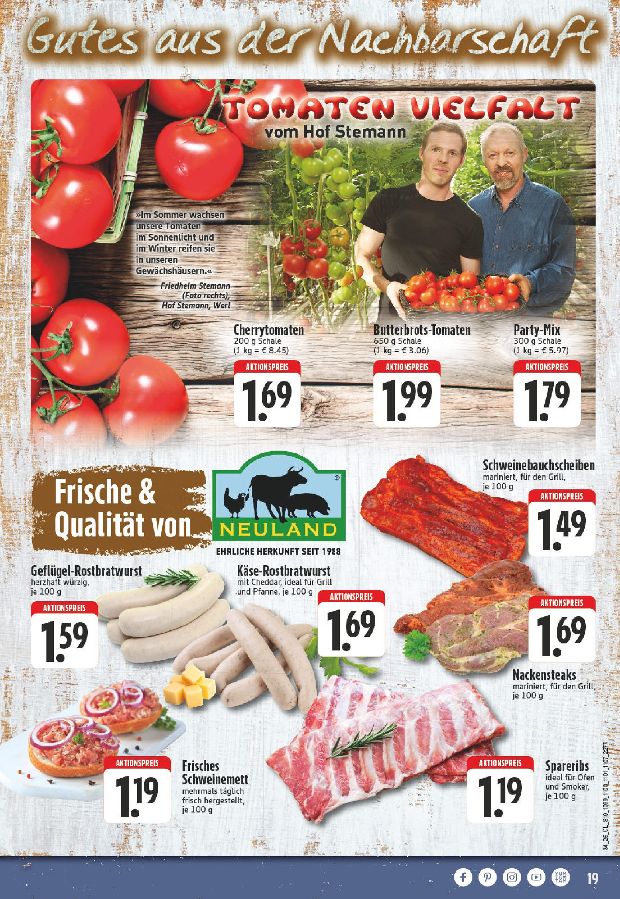 Edeka prospekt Soest	 (ab 17.08.2025) » Angebote Online | Seite: 19 | Produkte: Nackensteaks, Ofen, Grill, Tomaten