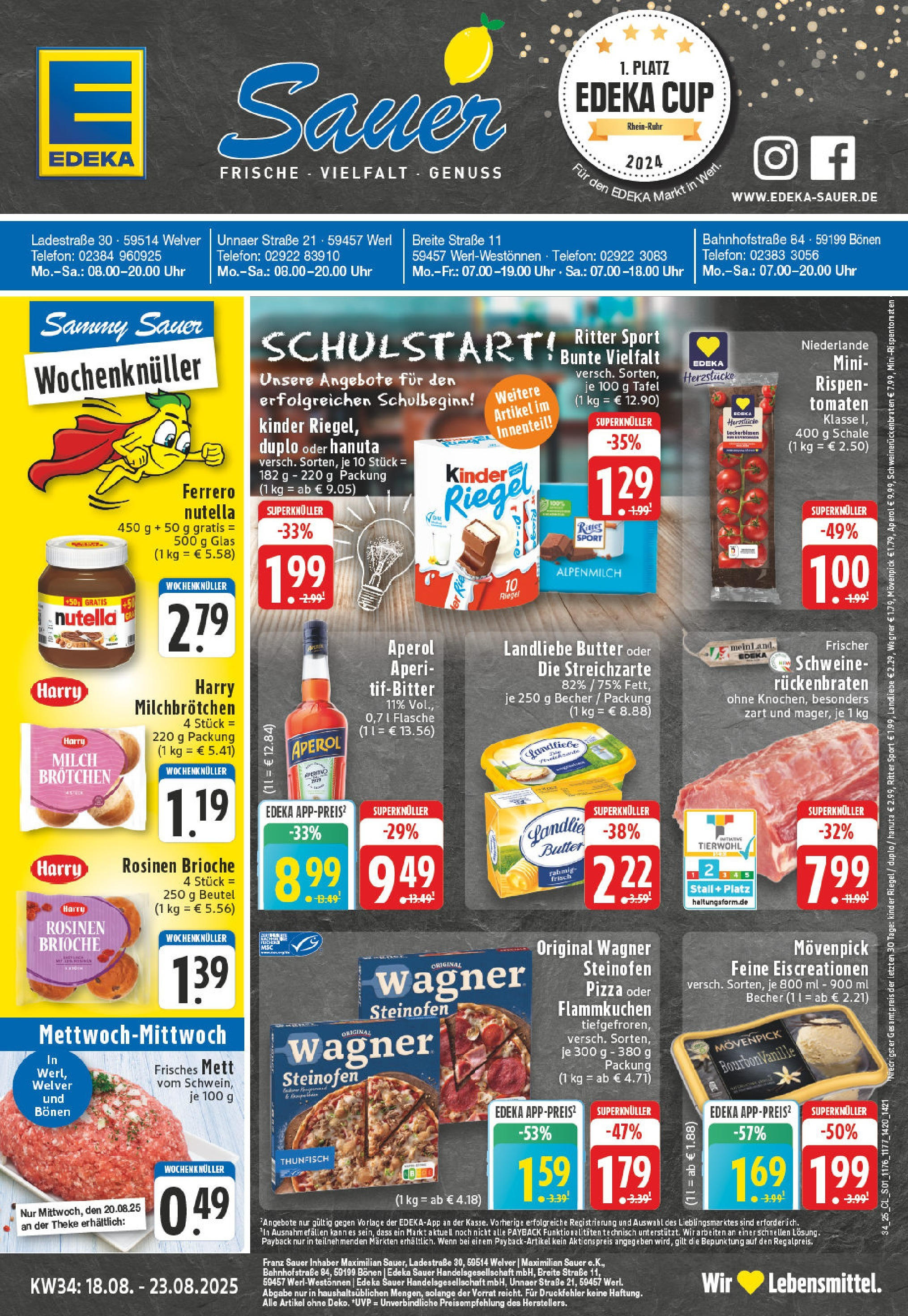 Edeka prospekt Bönen	 (ab 17.08.2025) » Angebote Online | Seite: 1 | Produkte: Nutella, Pizza, Telefon, Uhr