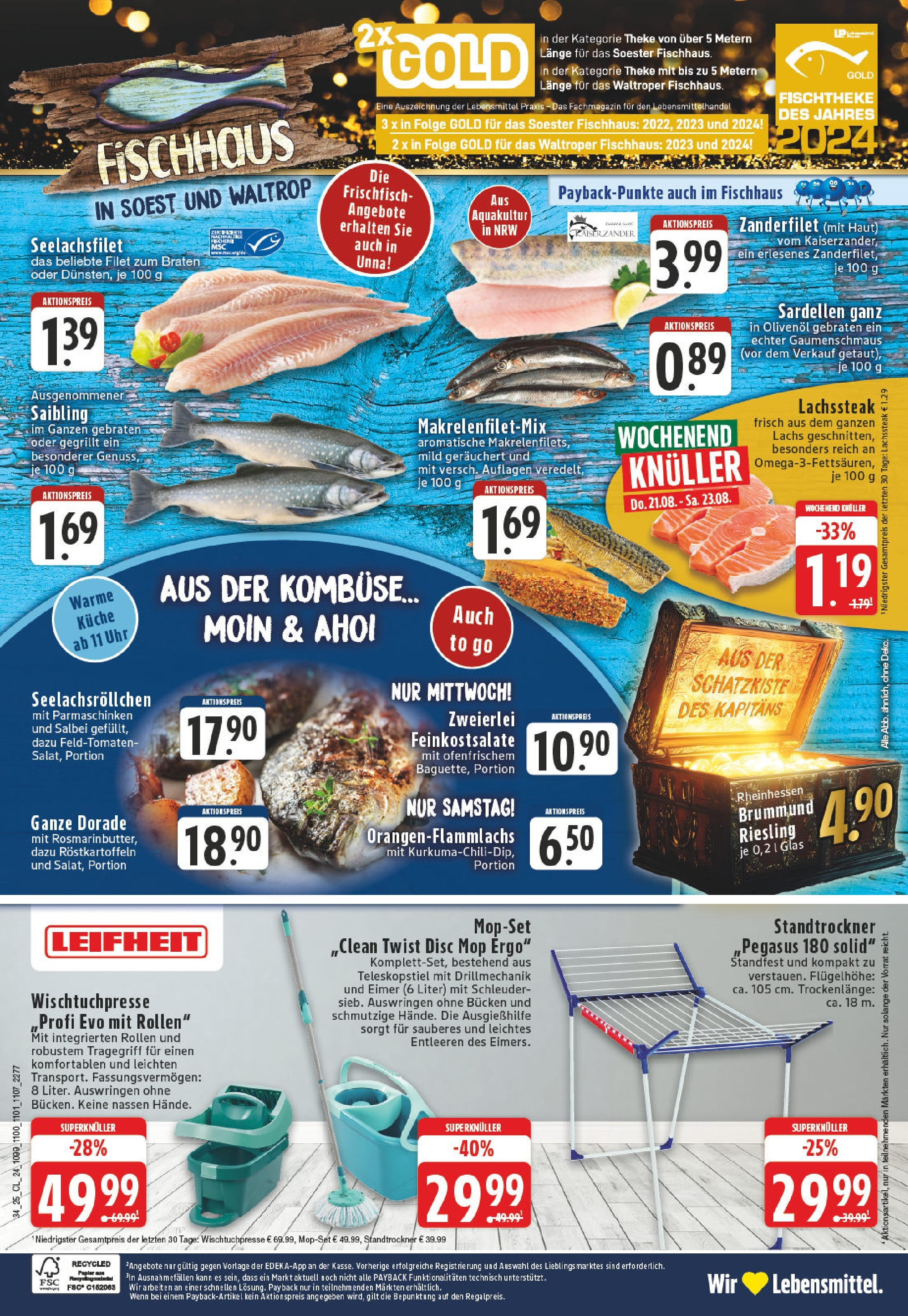 Edeka prospekt Soest	 (ab 17.08.2025) » Angebote Online | Seite: 24 | Produkte: Dorade, Theke, Olivenol, Steak
