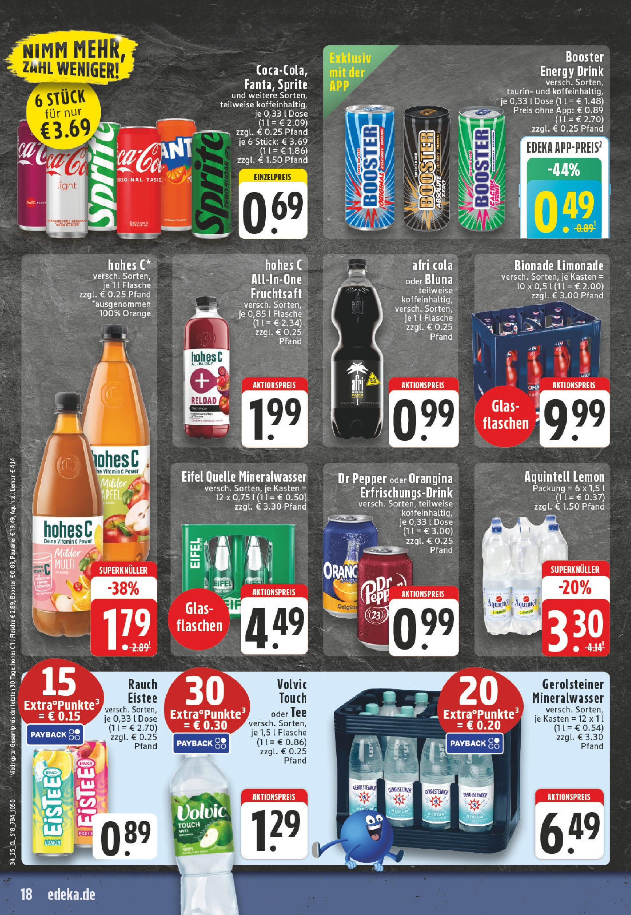 Edeka prospekt Alsdorf (ab 17.08.2025) » Angebote Online | Seite: 18 | Produkte: Sprite, Cola, Limonade, Mineralwasser Edeka prospekt Alsdorf (ab 17.08.2025) » Angebote Online | Seite: 18 | Produkte: Sprite, Cola, Limonade, Mineralwasser