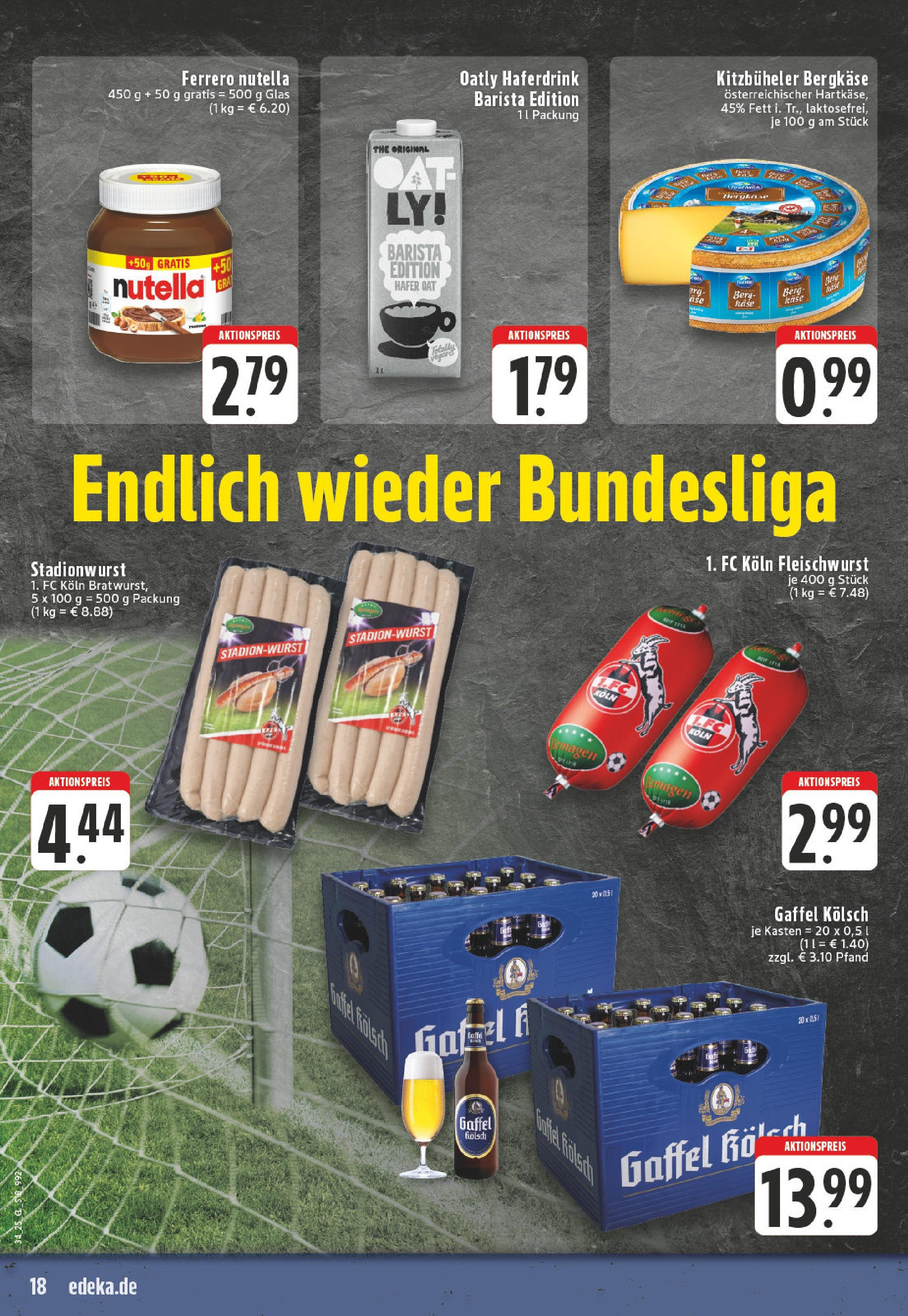 Edeka prospekt Köln-Lindenthal	 (ab 17.08.2025) » Angebote Online | Seite: 18 | Produkte: Käse, Haferdrink, Nutella, Oatly