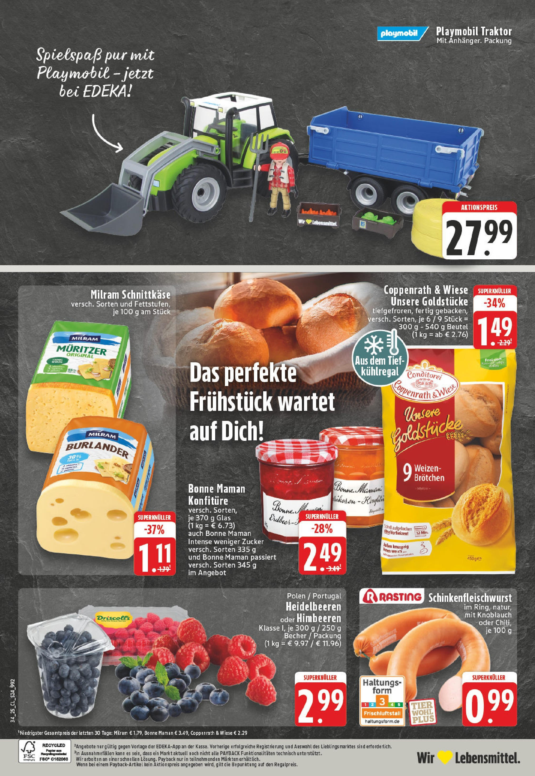 Edeka prospekt Köln-Lindenthal	 (ab 17.08.2025) » Angebote Online | Seite: 24 | Produkte: Heidelbeeren, Milram, Zucker, Knoblauch