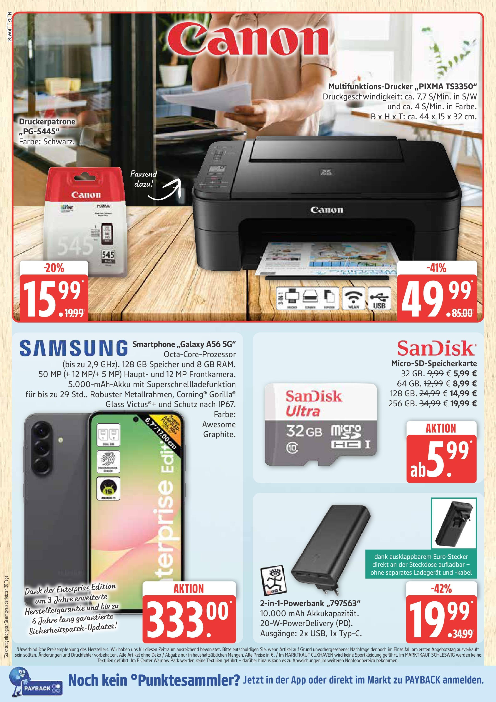 Marktkauf - Marktkauf: Wochenangebote (ab 17.08.2025) » Angebote ab Montag | Seite: 32 | Produkte: Steckdose, Samsung, Ladegerät, Smartphone Marktkauf - Marktkauf: Wochenangebote (ab 17.08.2025) » Angebote online | Seite: 32 | Produkte: Steckdose, Samsung, Ladegerät, Smartphone