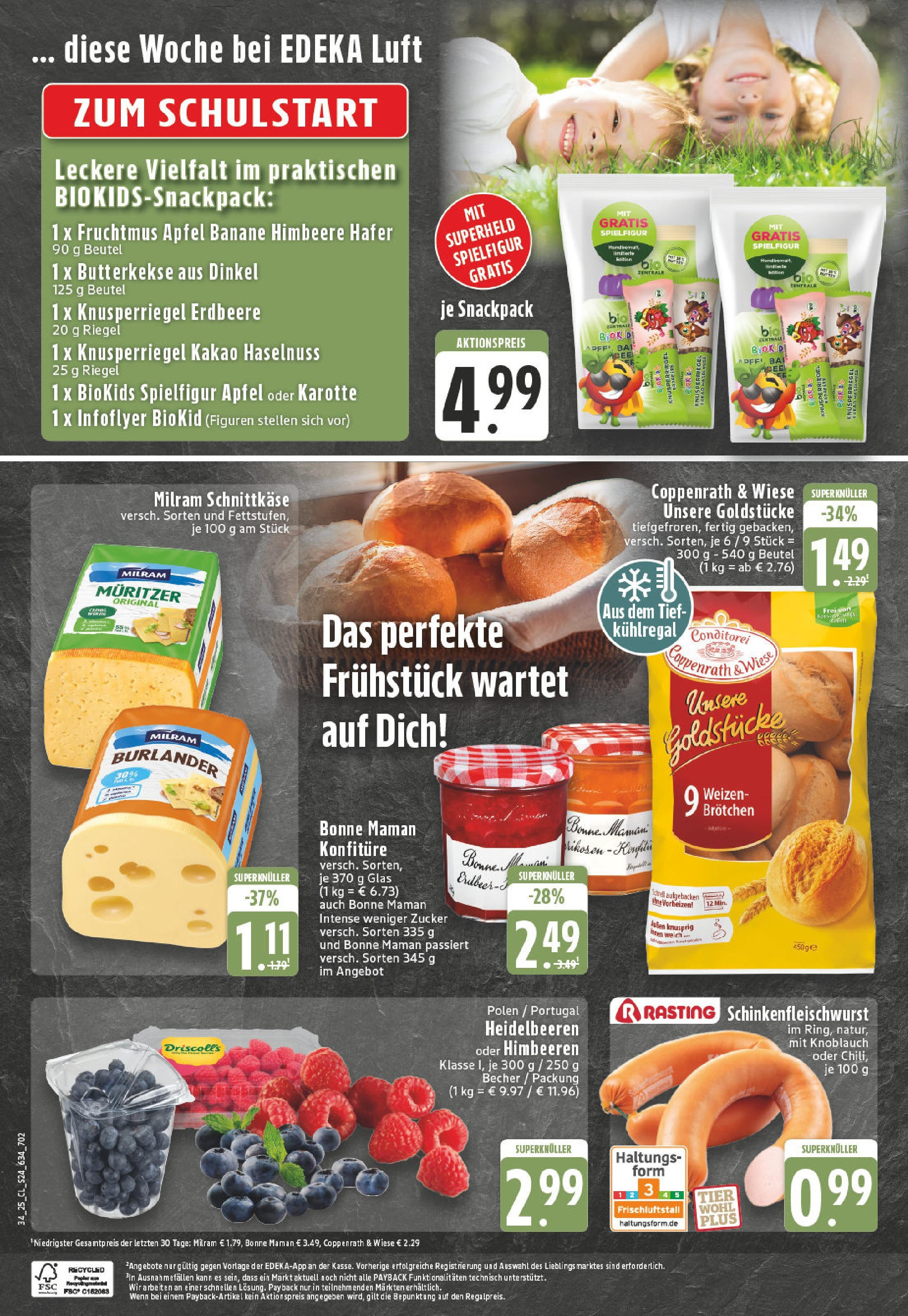 Edeka prospekt Rheinberg - Borth	 (ab 17.08.2025) » Angebote Online | Seite: 24 | Produkte: Butterkekse, Milram, Zucker, Bonne maman