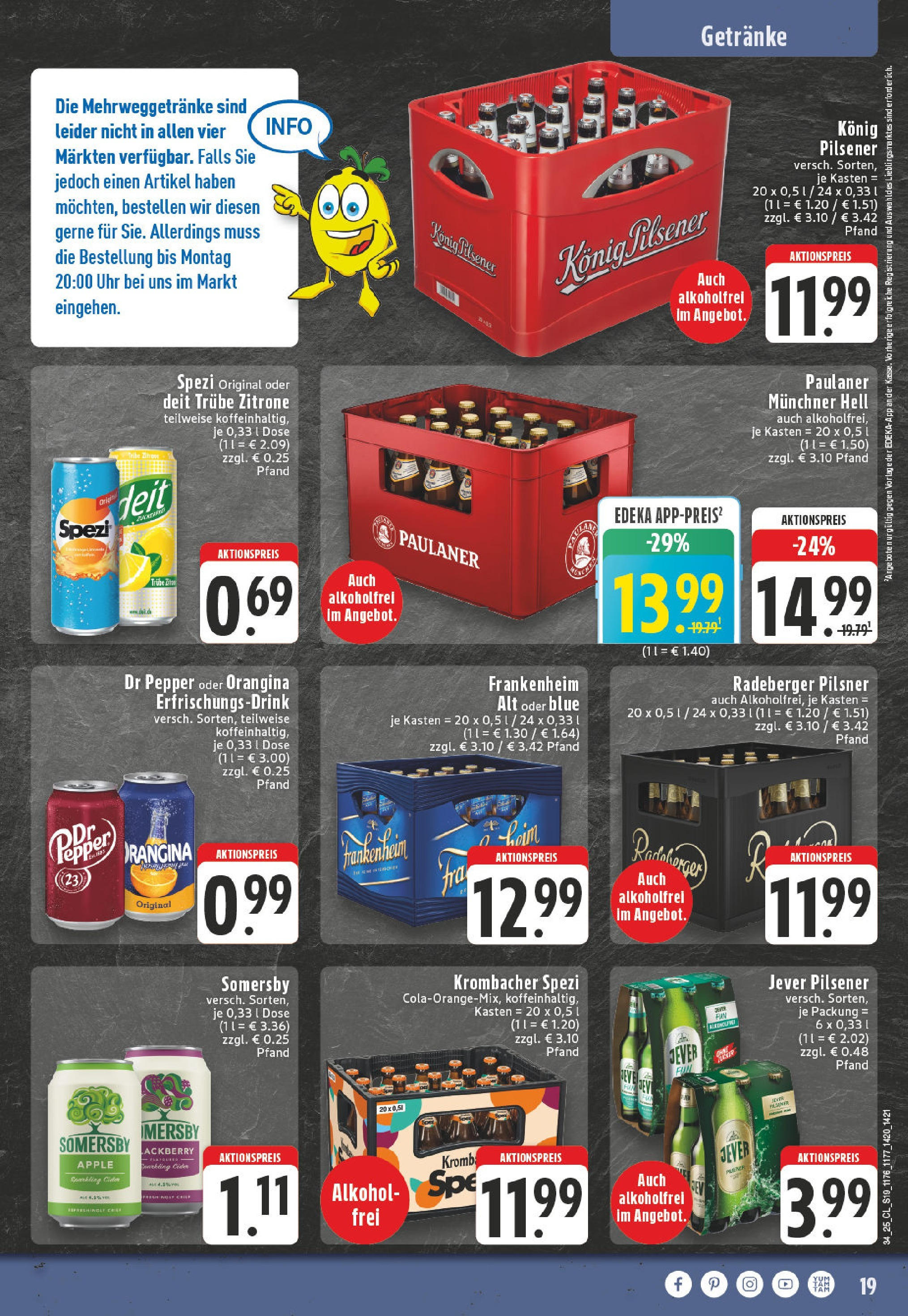 Edeka prospekt Bönen	 (ab 17.08.2025) » Angebote Online | Seite: 19 | Produkte: Apple, Zitrone, Jever, Radeberger pilsner