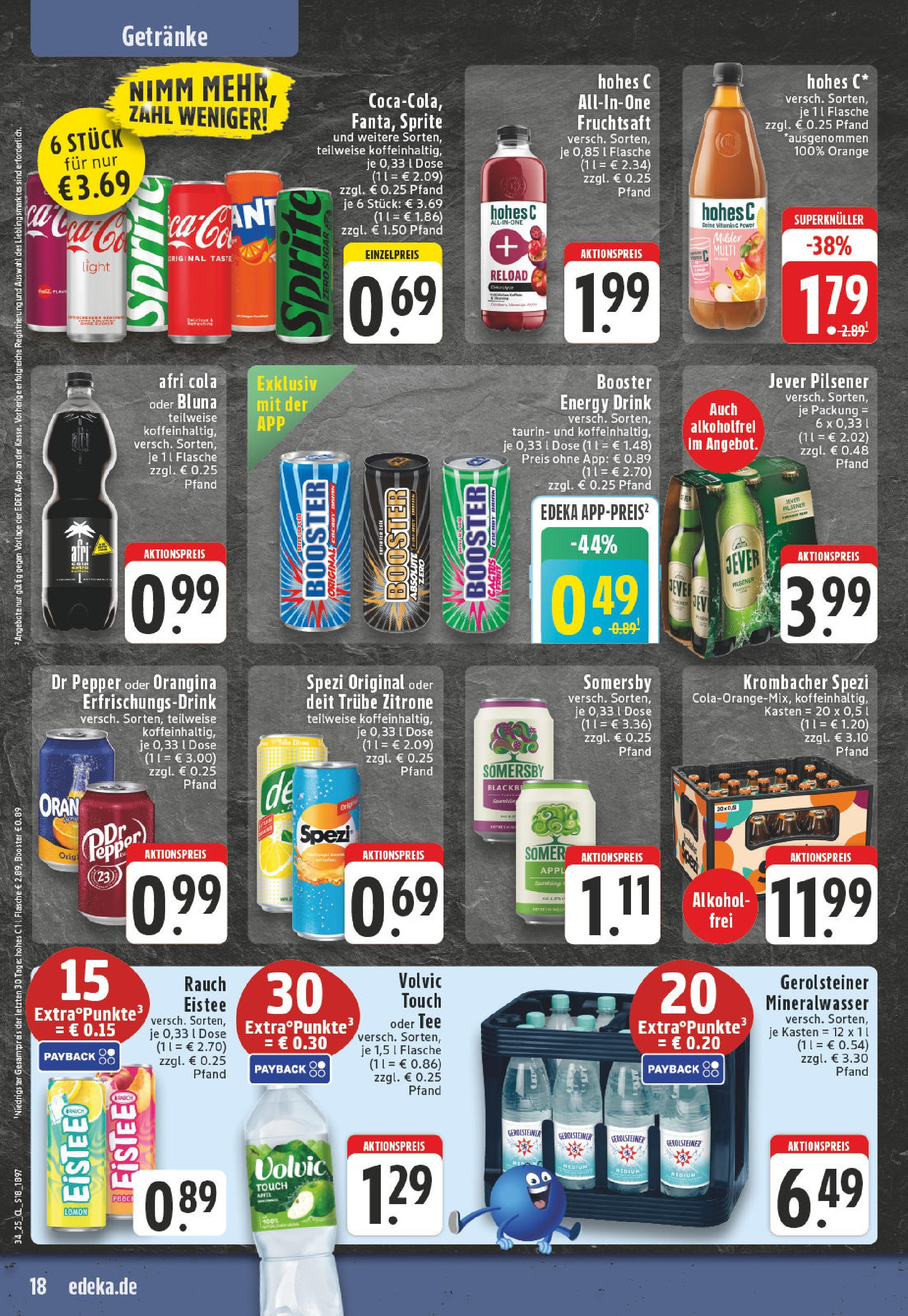 Edeka prospekt Dortmund - Wickede	 (ab 17.08.2025) » Angebote Online | Seite: 18 | Produkte: Sprite, Volvic touch, Zitrone, Krombacher