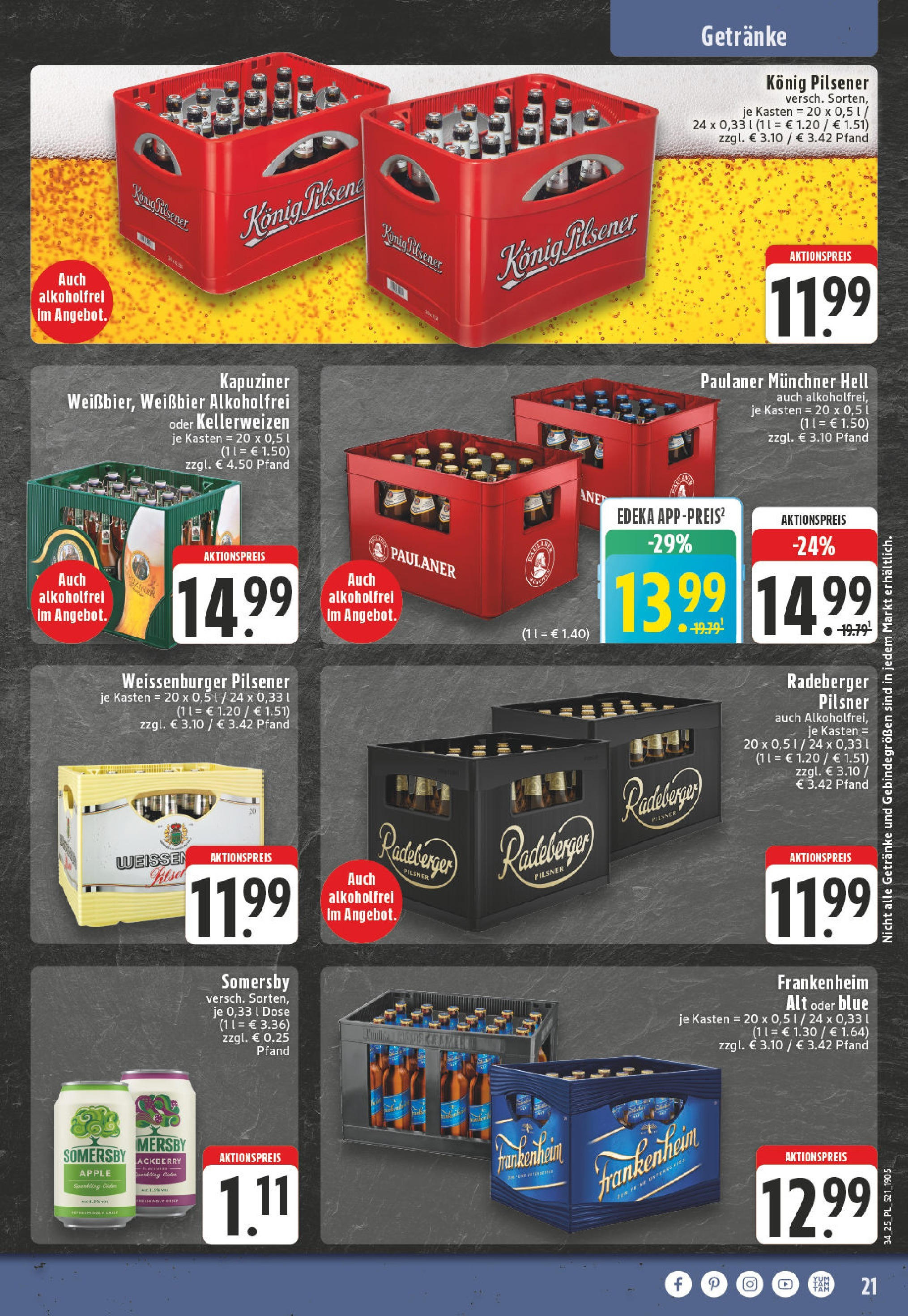 Edeka prospekt Lippstadt	 (ab 17.08.2025) » Angebote Online | Seite: 21 | Produkte: Konig pilsener, Weißbier, Radeberger pilsner, Paulaner