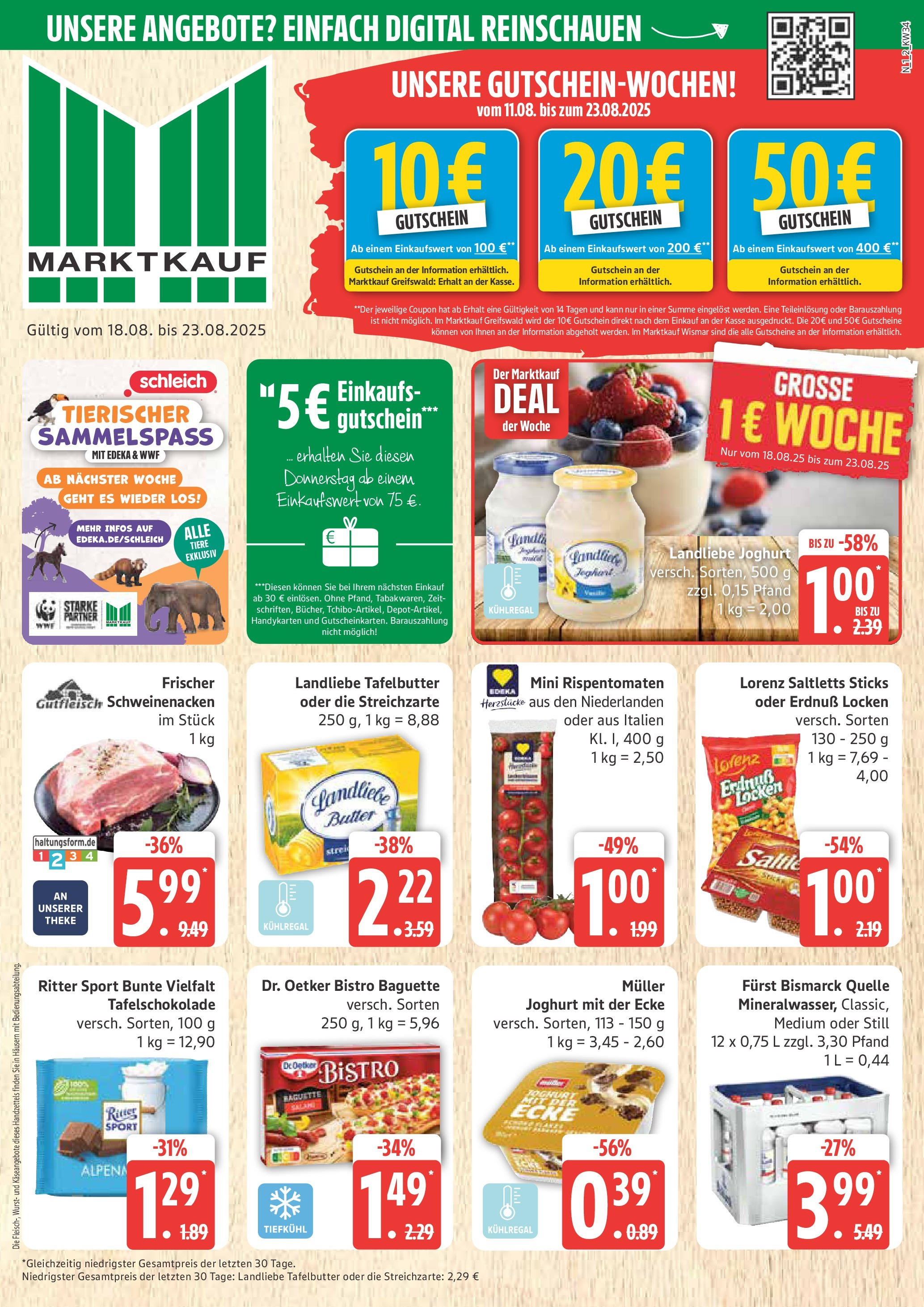 Marktkauf - Marktkauf: Wochenangebote (ab 17.08.2025) » Angebote ab Montag | Seite: 1 | Produkte: Theke, Ritter sport, Landliebe joghurt, Salami Marktkauf - Marktkauf: Wochenangebote (ab 17.08.2025) » Angebote online | Seite: 1 | Produkte: Theke, Ritter sport, Landliebe joghurt, Salami
