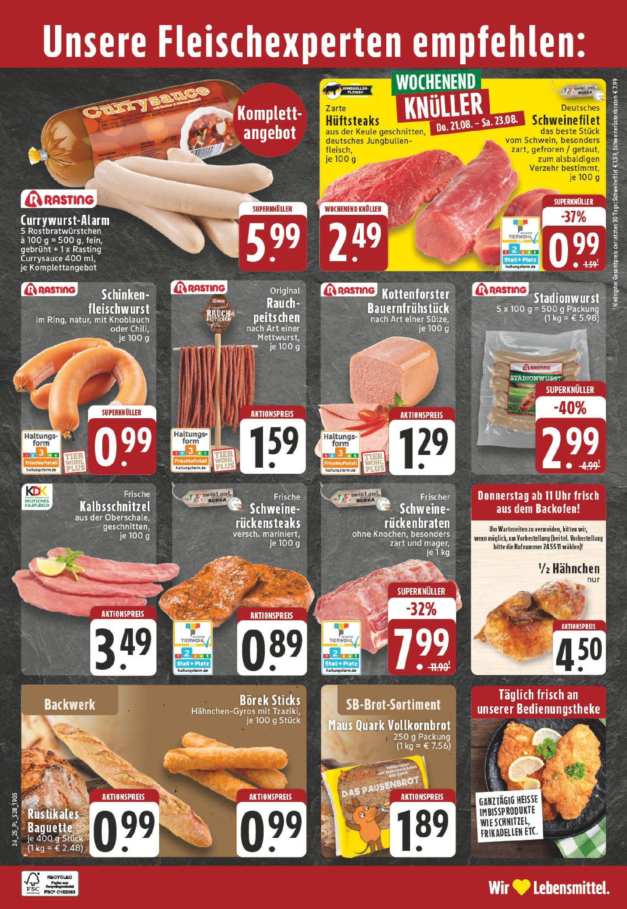 Edeka prospekt Lippstadt	 (ab 17.08.2025) » Angebote Online | Seite: 28 | Produkte: Vollkornbrot, Schweinefilet, Knoblauch, Maus
