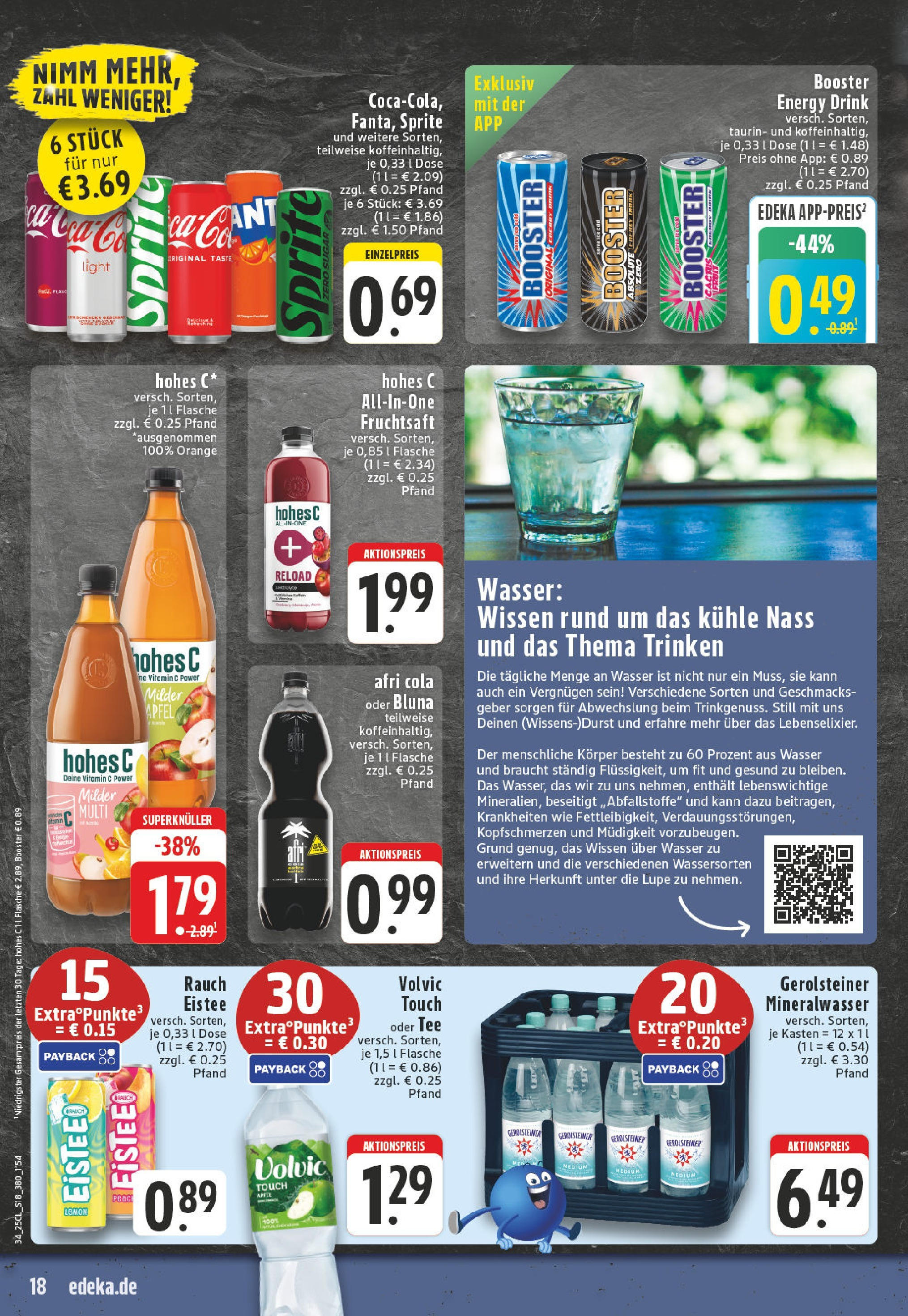 Edeka prospekt Bad Marienberg	 (ab 17.08.2025) » Angebote Online | Seite: 18 | Produkte: Energy, Volvic touch, Mineralwasser, Fruchtsaft