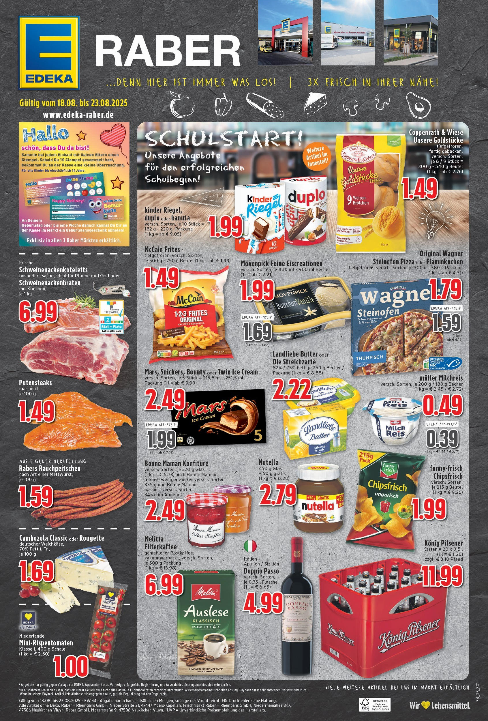 Edeka prospekt Moers	 (ab 17.08.2025) » Angebote Online | Seite: 1 | Produkte: Grill, Konig pilsener, Landliebe butter, Chips
