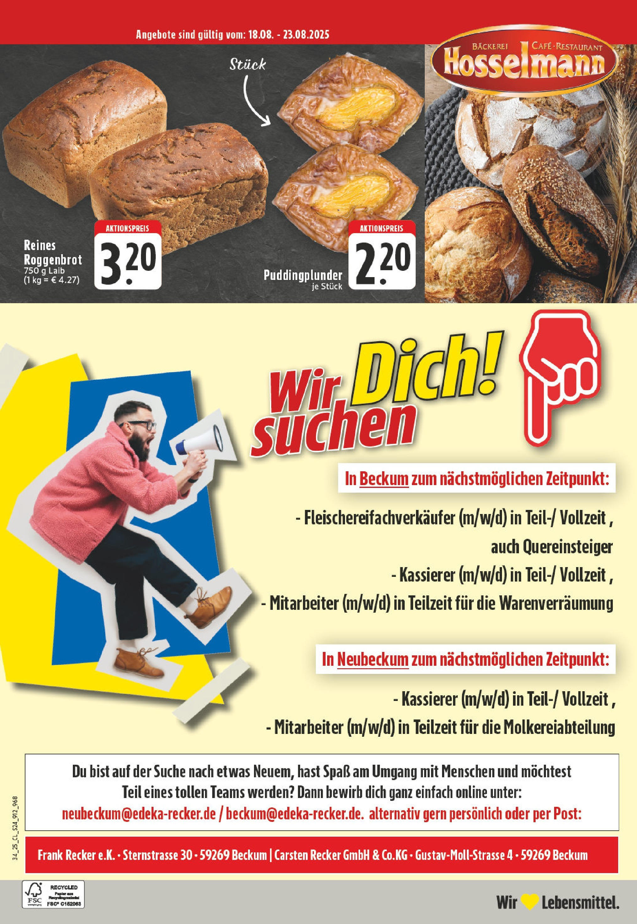 Edeka prospekt Beckum - Neubeckum	 (ab 17.08.2025) » Angebote Online | Seite: 24 | Produkte: Bäckerei