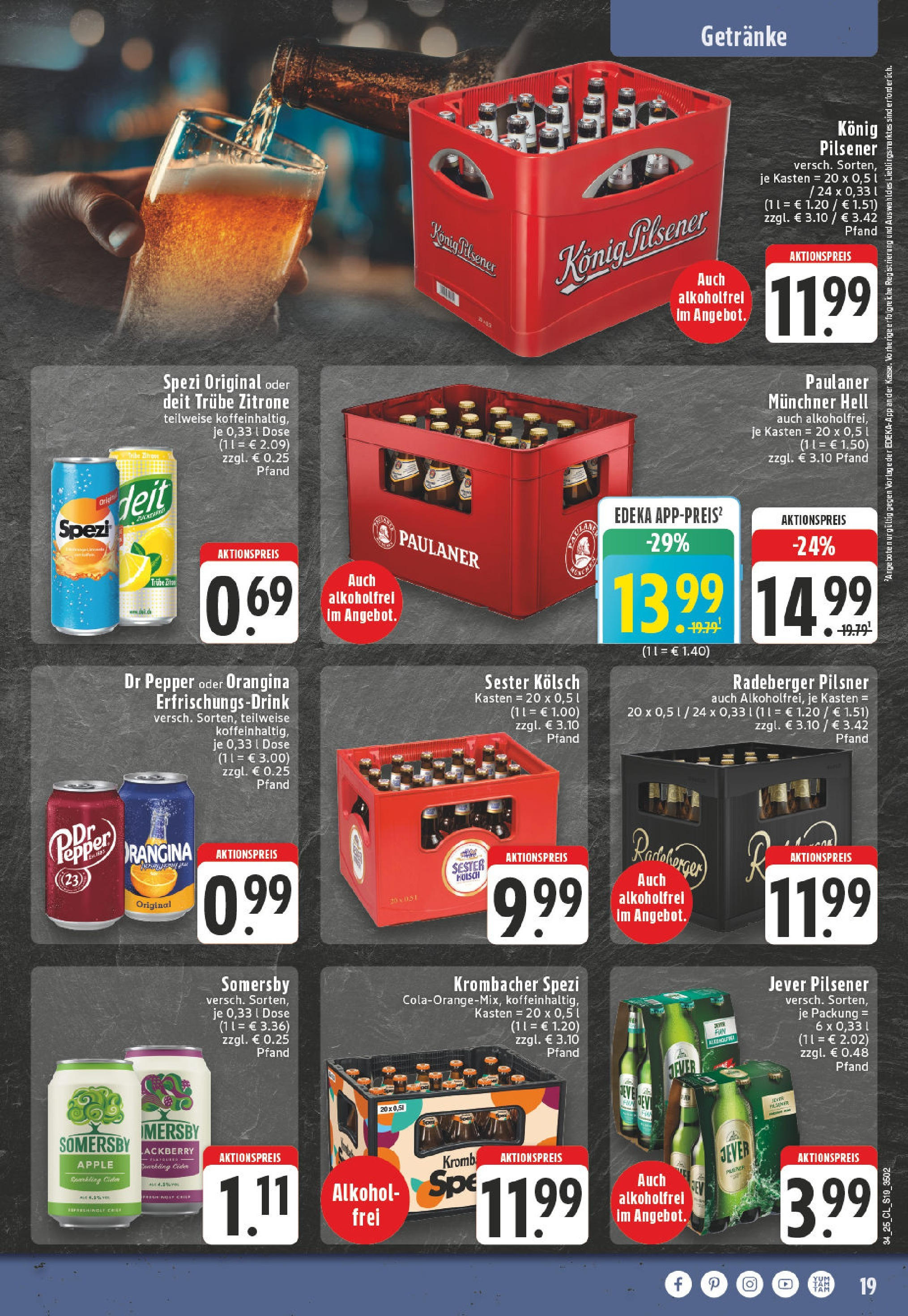 Edeka prospekt Leverkusen	 (ab 17.08.2025) » Angebote Online | Seite: 19 | Produkte: Truhe, Jever, Krombacher, Paulaner